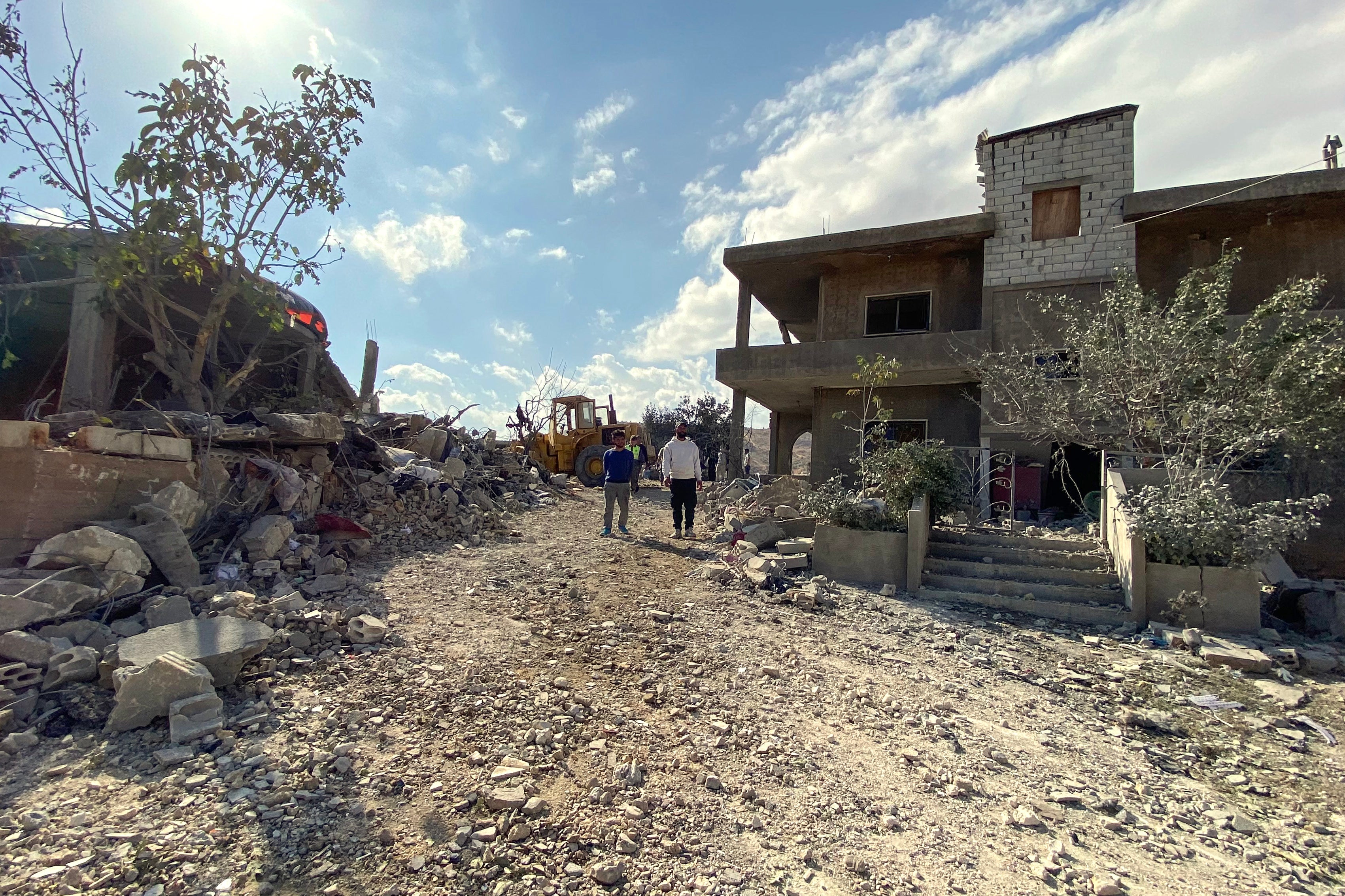 The scene of an Israeli attack at the eastern Lebanese village of Bednayel in the Bekaa valley on 31 October 2024