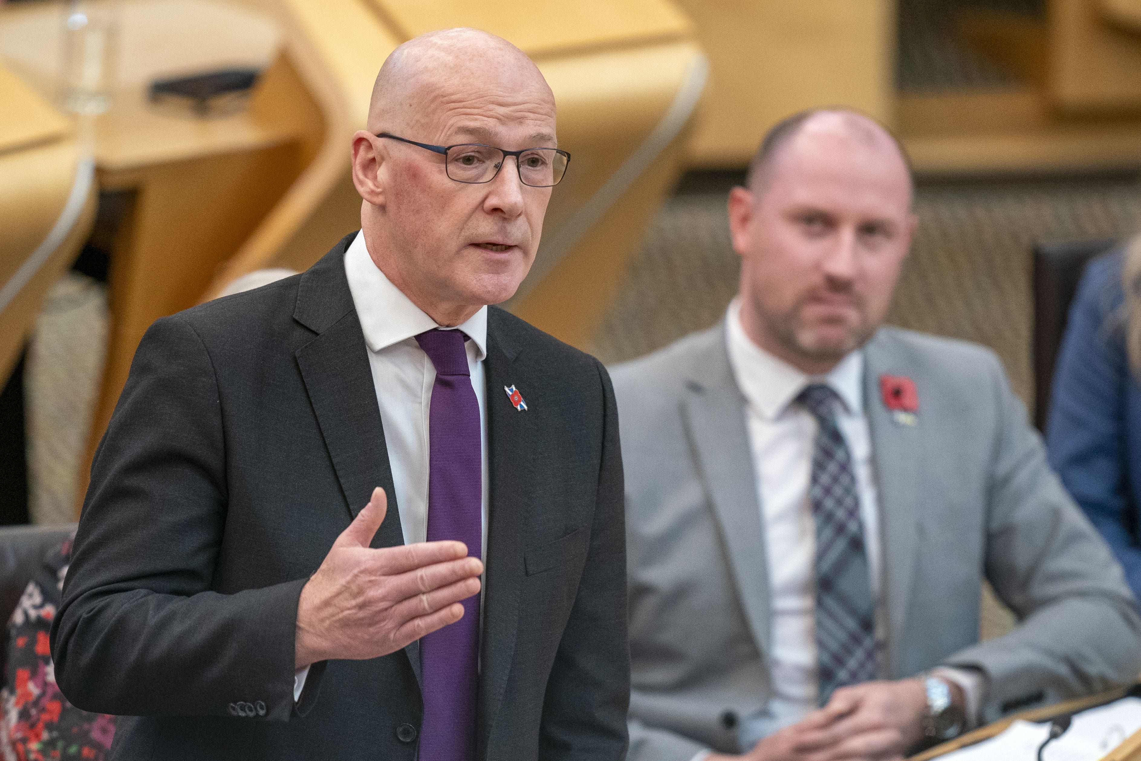 First Minister John Swinney welcomed some parts of the Budget on Thursday (Jane Barlow/PA)