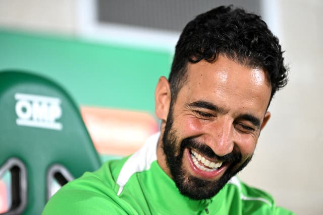 <p>Sporting Lisbon manager Ruben Amorim during a press conference at the Alcochete Academy</p>