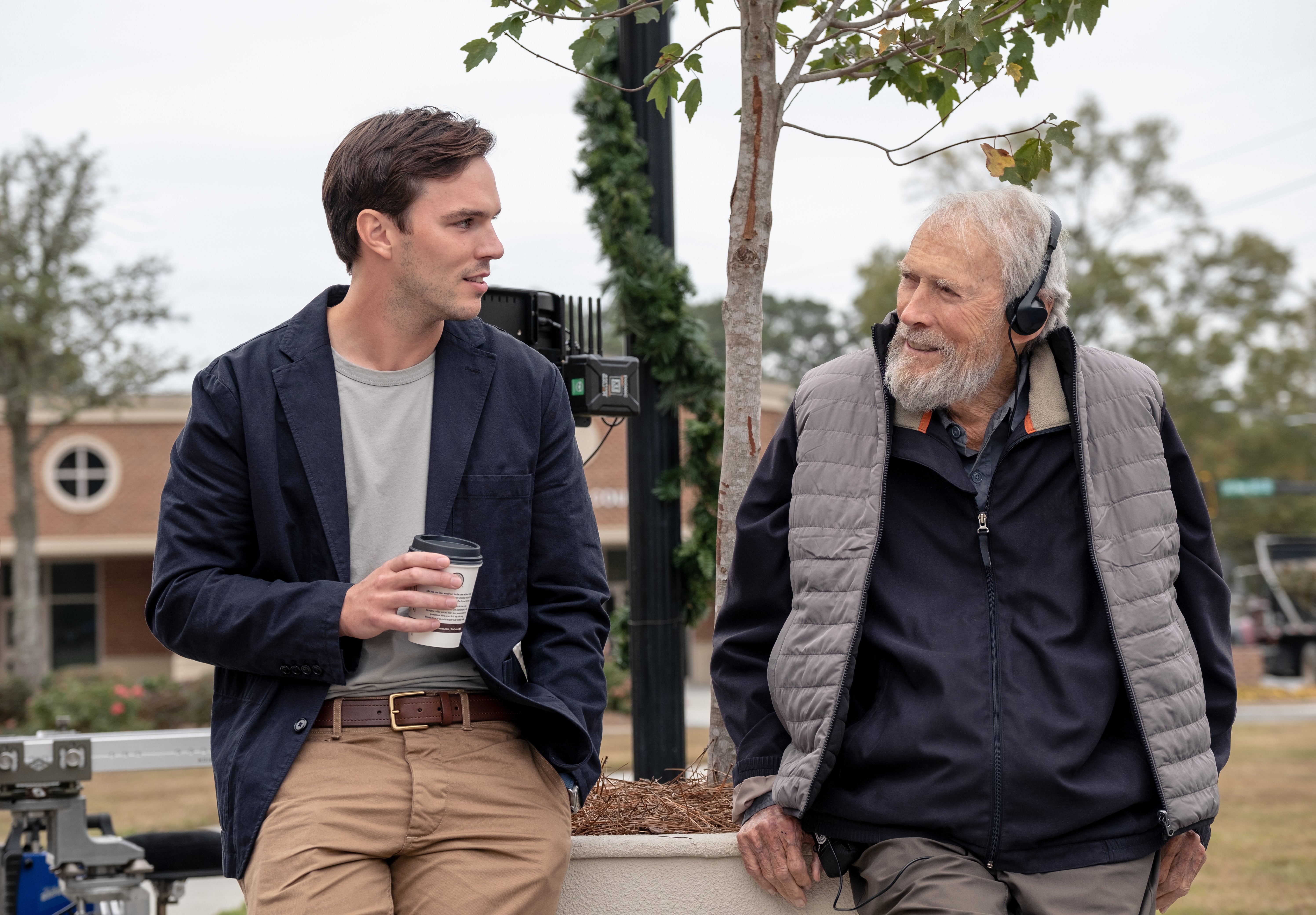 Clint Eastwood and lead actor Nicholas Hoult on the set of ‘Juror #2'