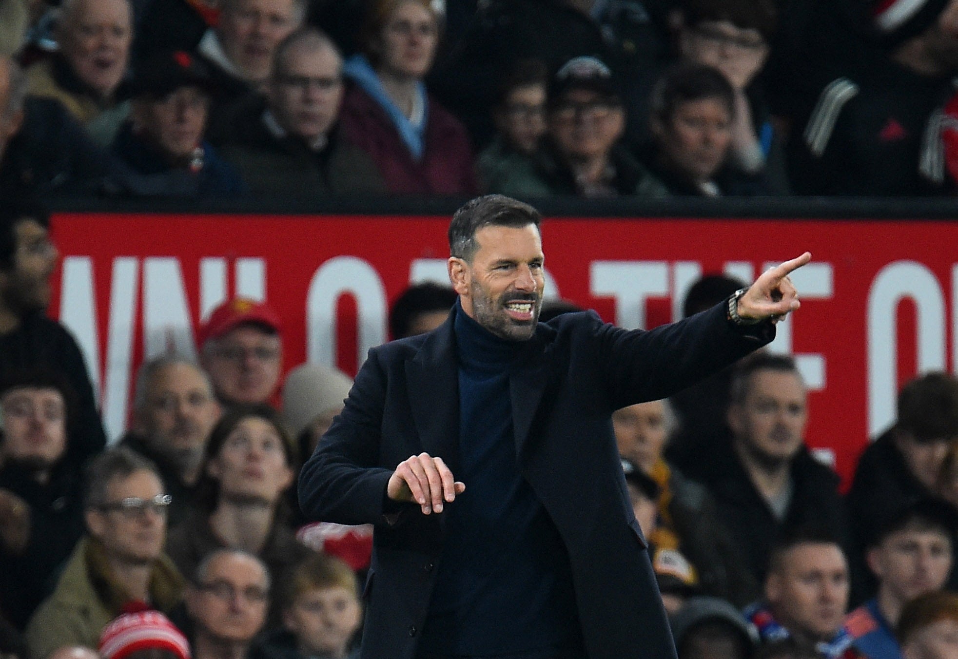 Van Nistelrooy looked at home in the Old Trafford dugout when he took charge for the Carabao Cup match against Leicester