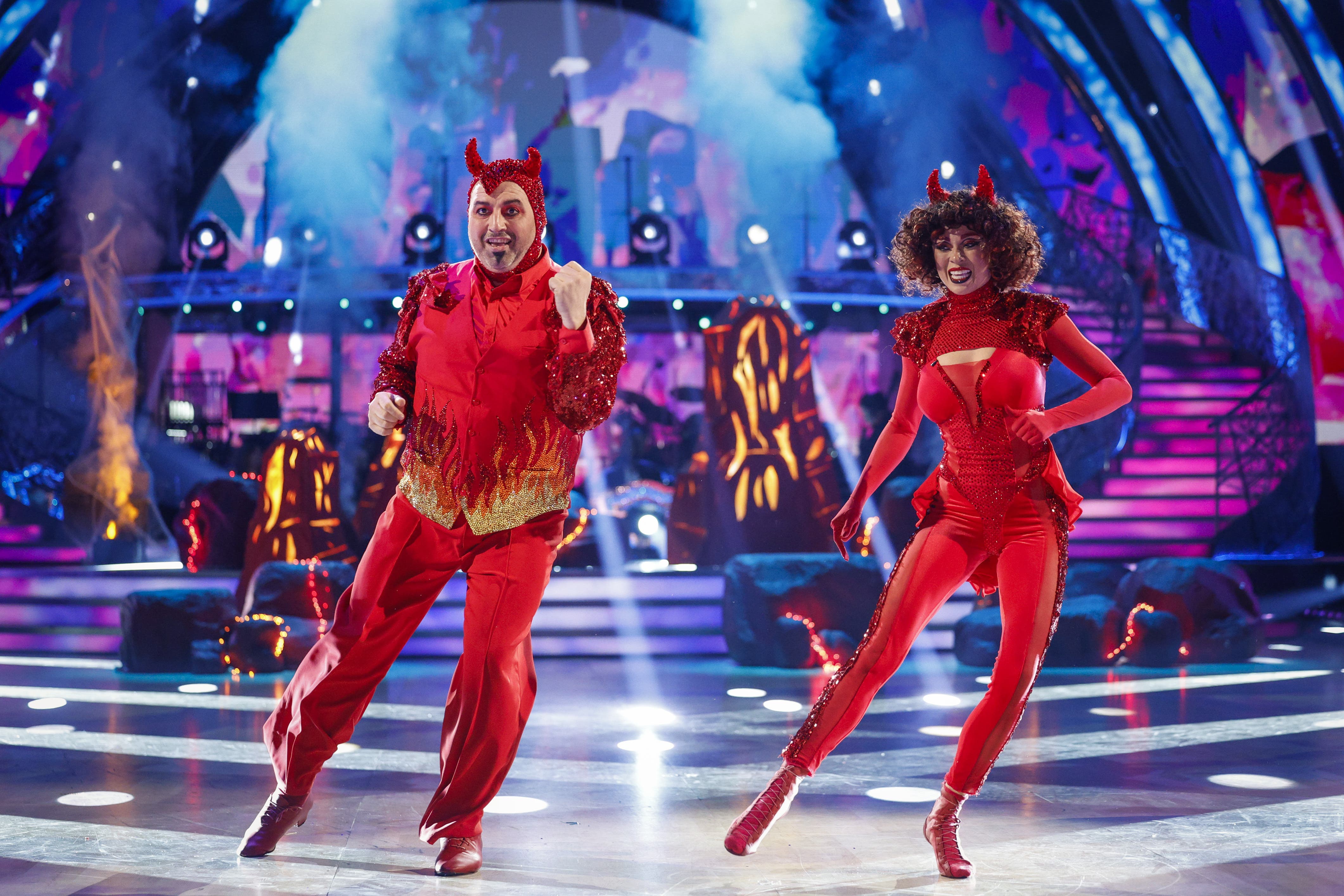 Katya Jones and Wynne Evans during their appearance on the live show of Saturday’s Strictly Come Dancing show (Guy Levy/BBC/PA)