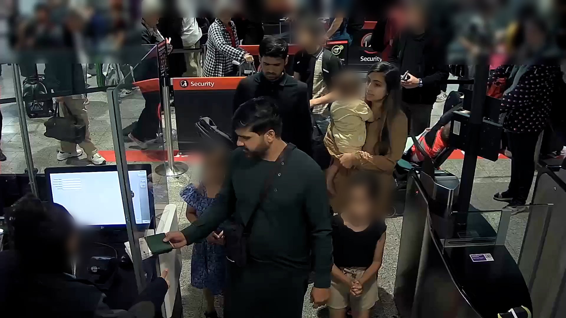 Sara Sharif's family seen going through passport control at Heathrow Airport