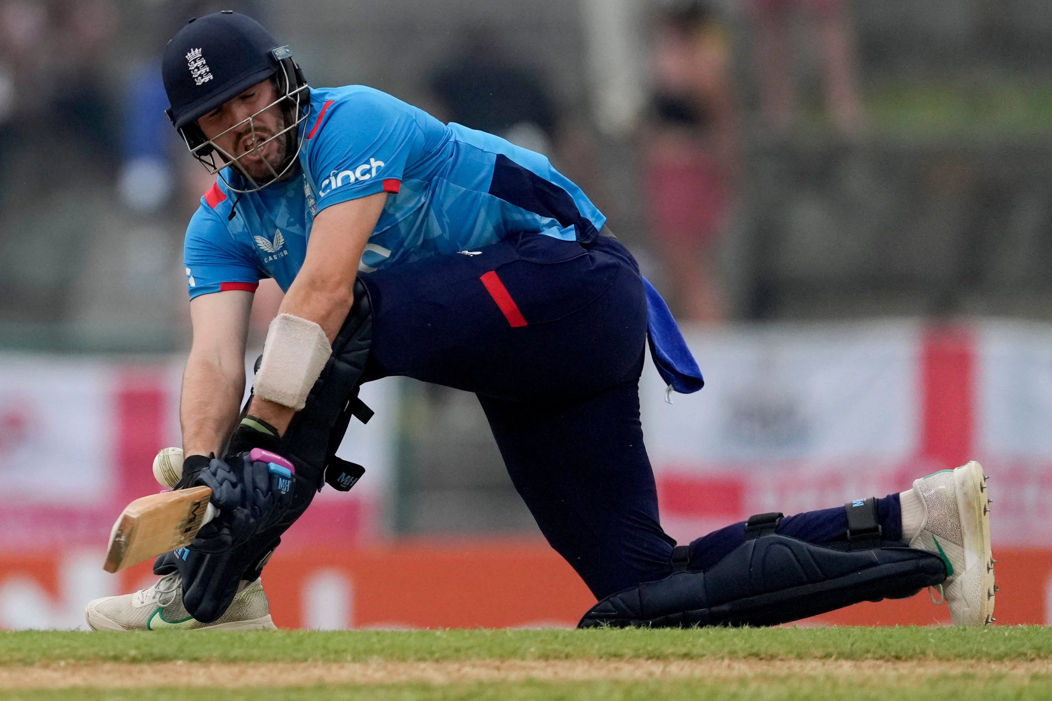 Jamie Overton was unused as a bowler and made a golden duck with the bat (Ricardo Mazalan/AP)