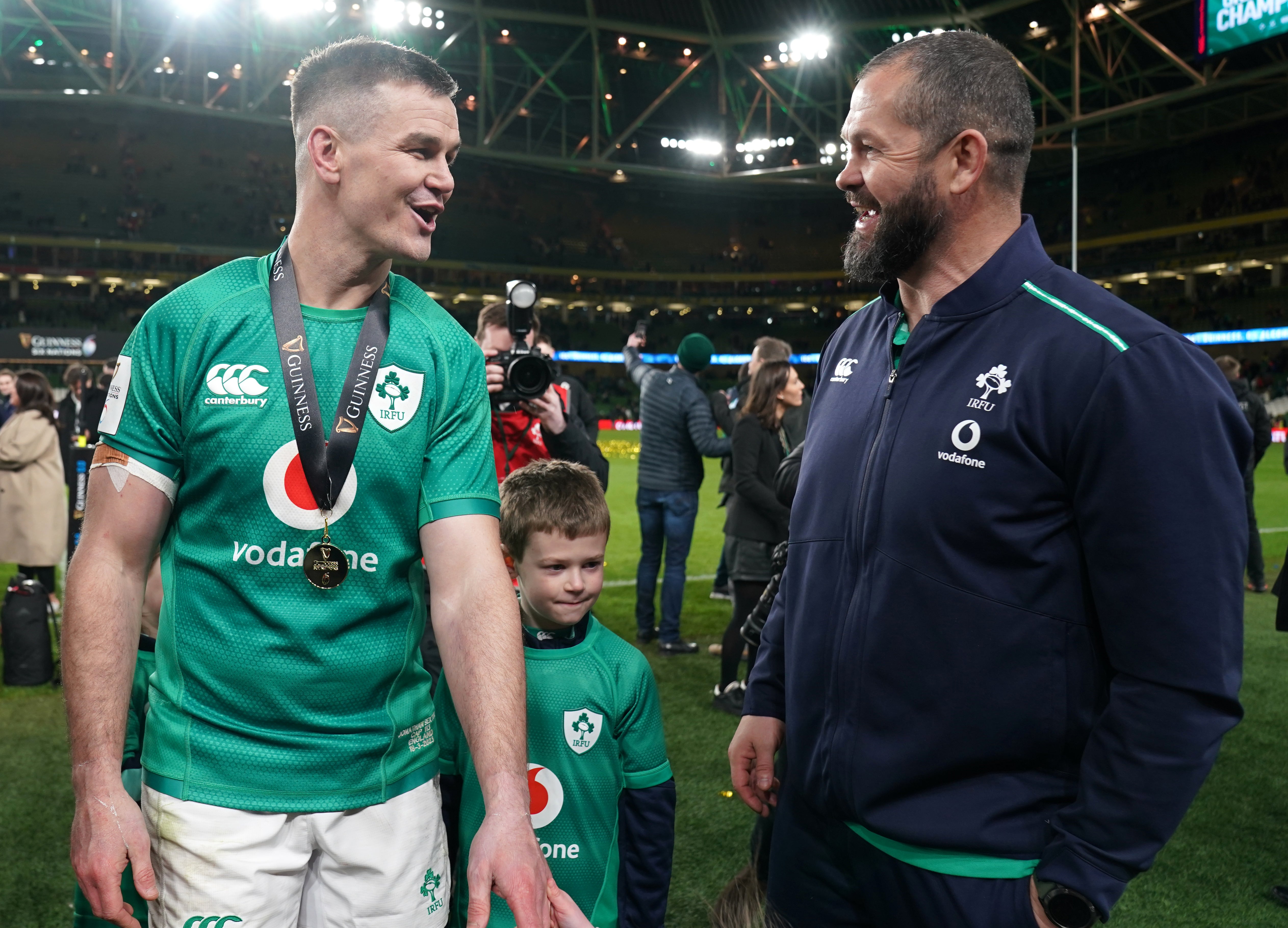 Johnny Sexton (left) will reunite with his former head coach Andy Farrell