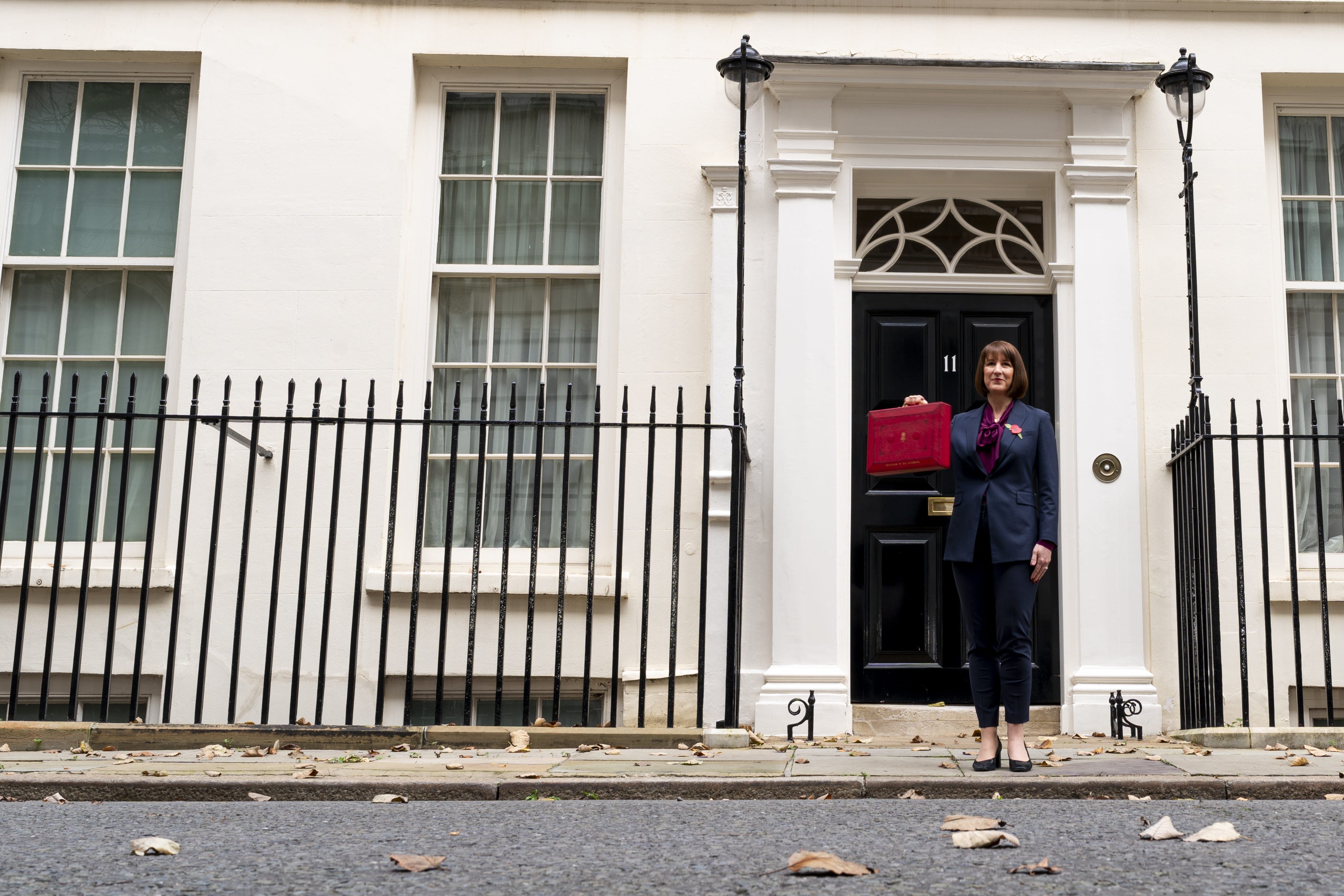 Chancellor of the Exchequer Rachel Reeves leaves 11 Downing Street with her ministerial red box (Jordan Pettitt/PA)