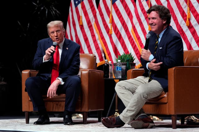 <p>Donald Trump went on a profanity-laden attack  against some of his rivals as he spoke with Tucker Carlson just days before the election </p>