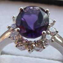 The amethyst and diamond ring was on top of Ms Vick’s ashes at Mr Horsnell’s home