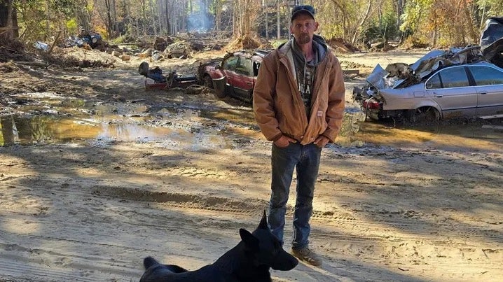 Chris Griffin, 57, said that the casket had remained above ground for two weeks after surfacing and floating away from its site