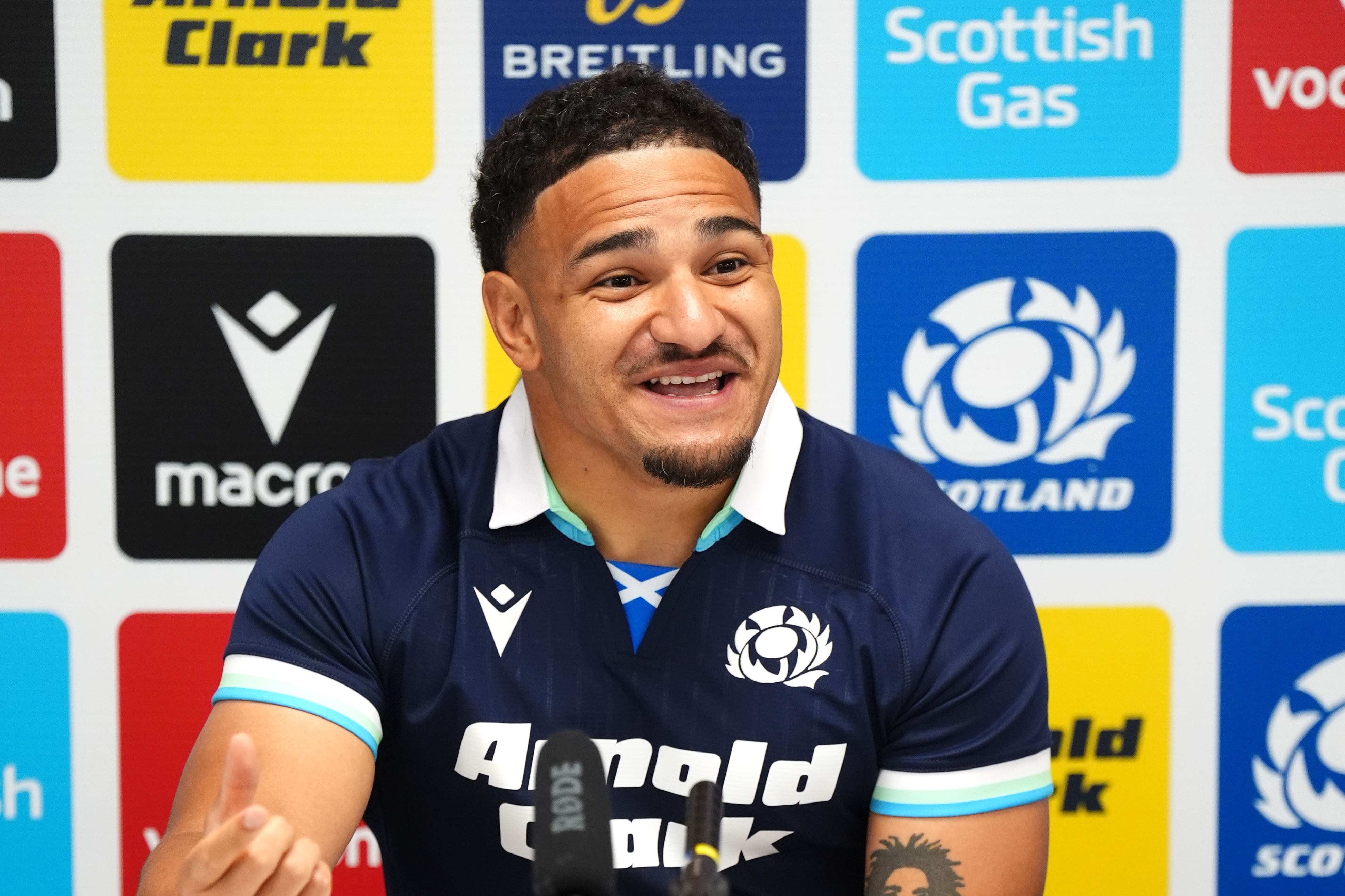 Scotland captain Sione Tuipulotu faced the media on Friday (Andrew Milligan/PA)