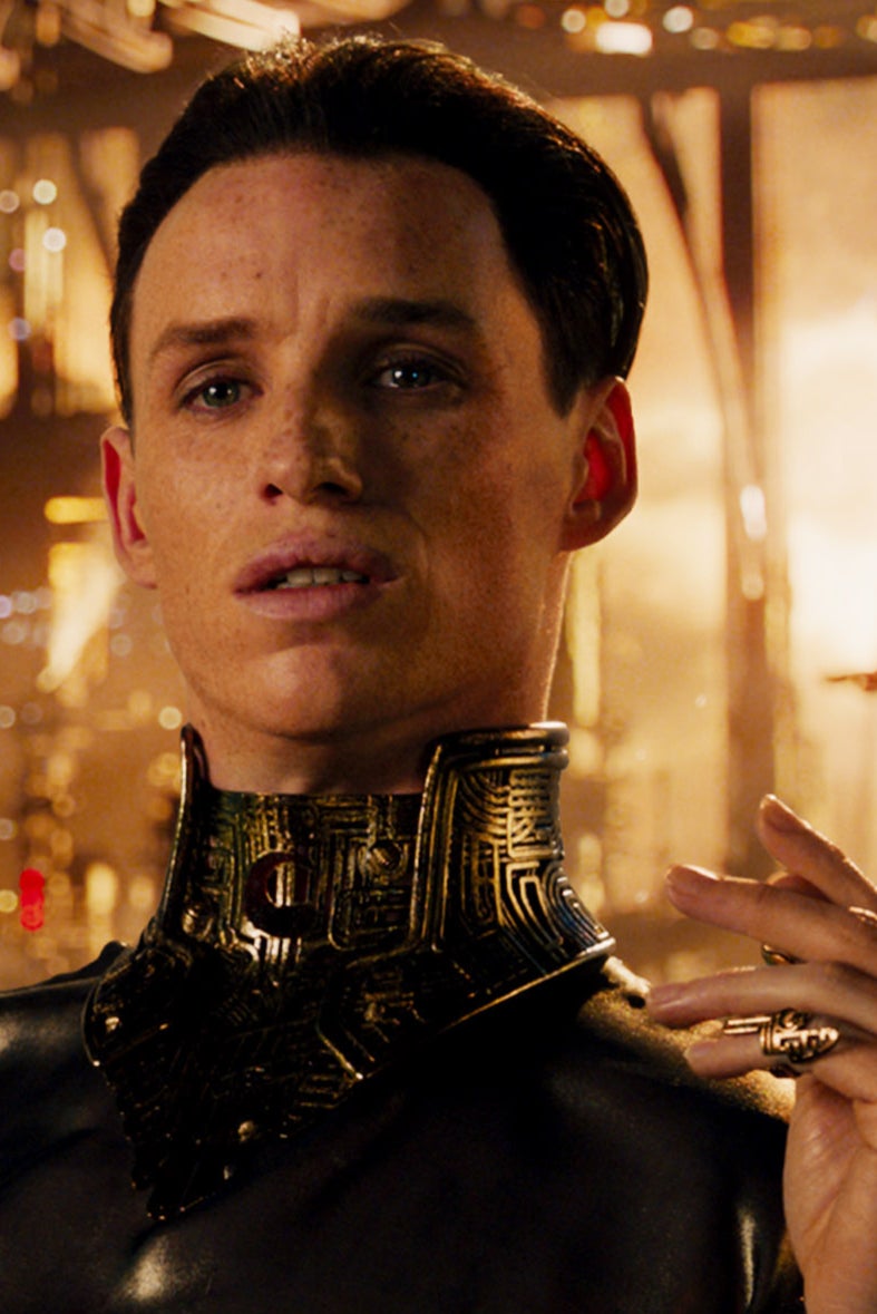 Oh dear: Redmayne, playing to the rafters, in the sci-fi film ‘Jupiter Ascending’