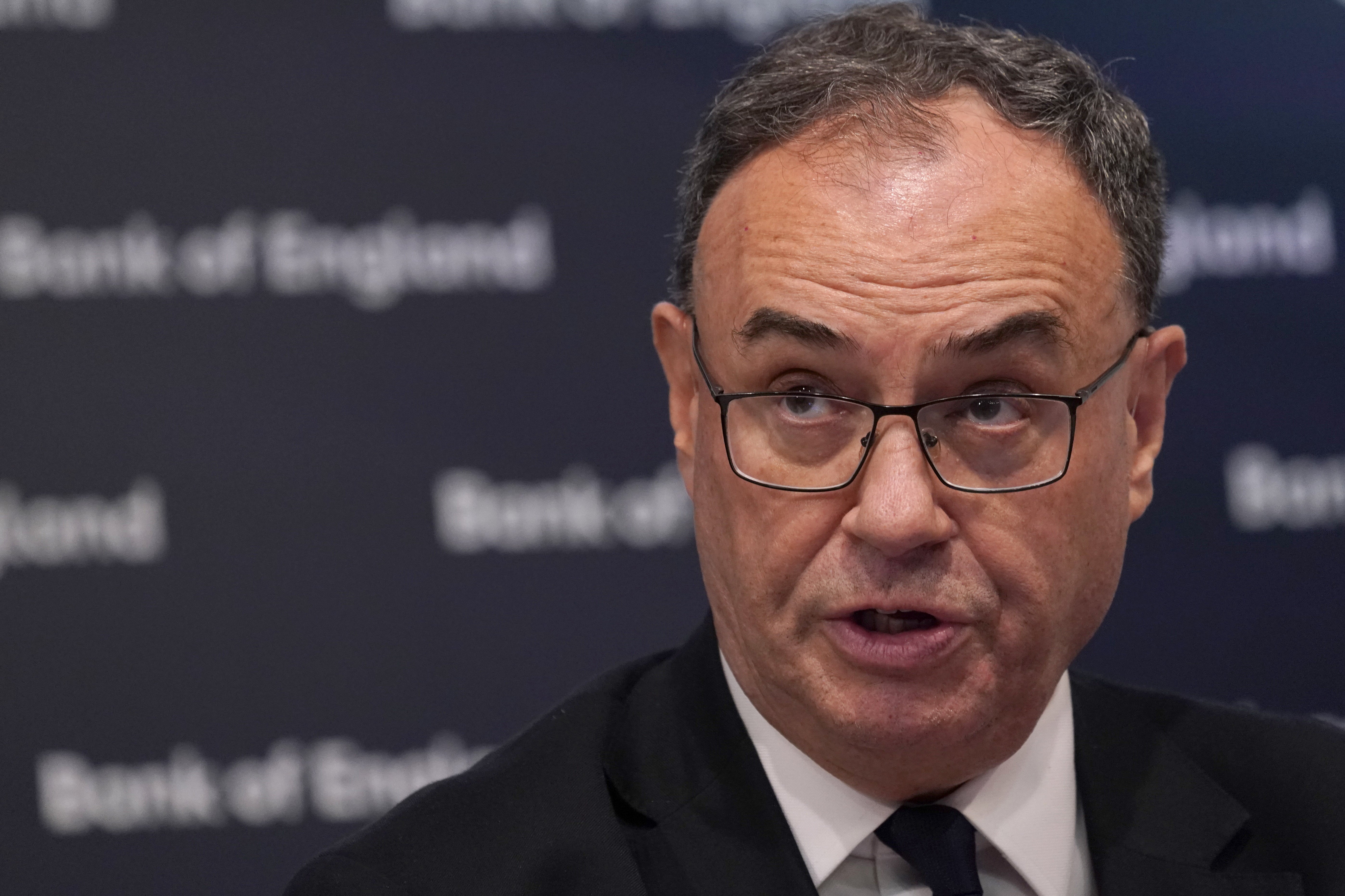 Bank of England governor Andrew Bailey (Alberto Pezzali/PA)