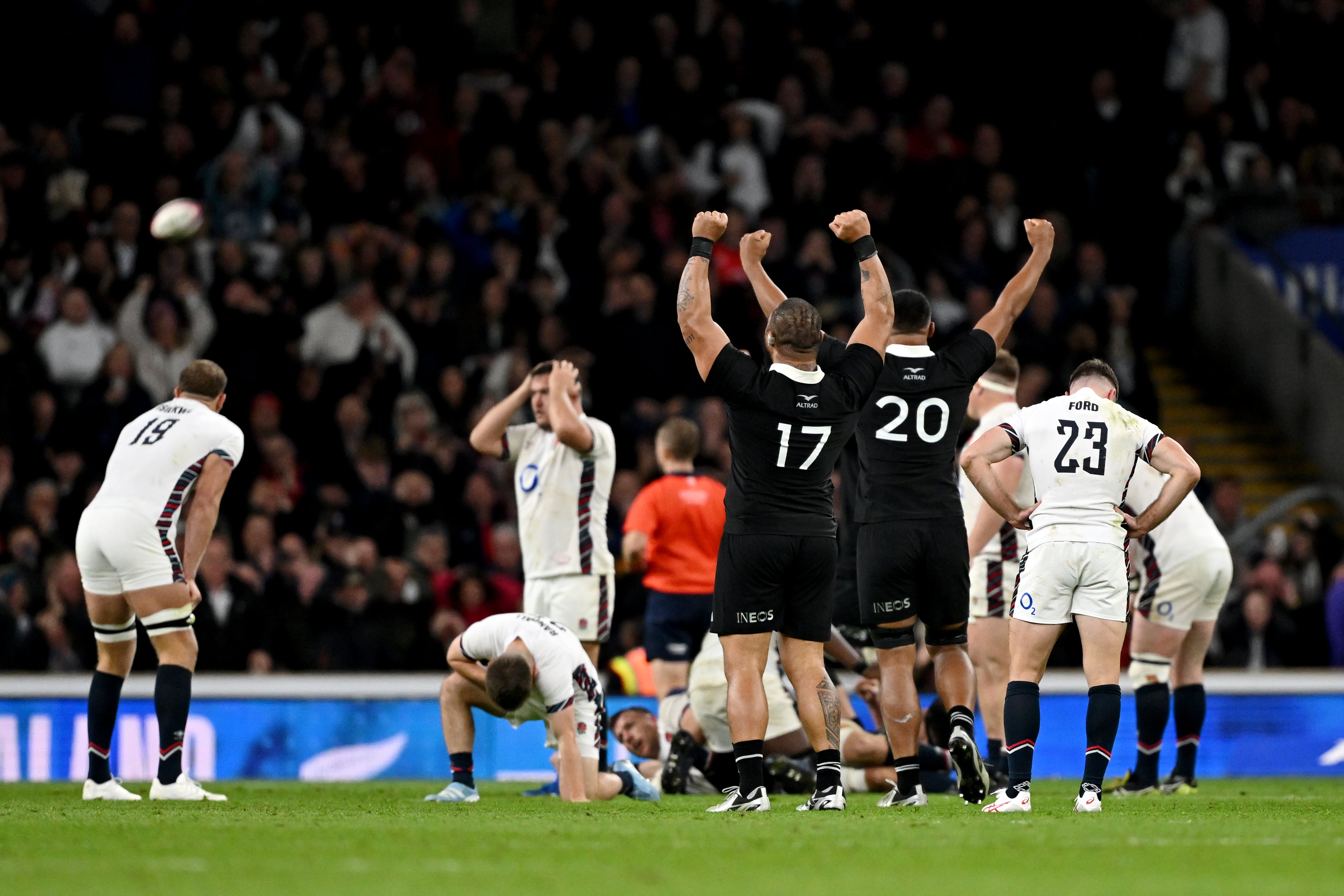 England were narrowly beaten in a thrilling match