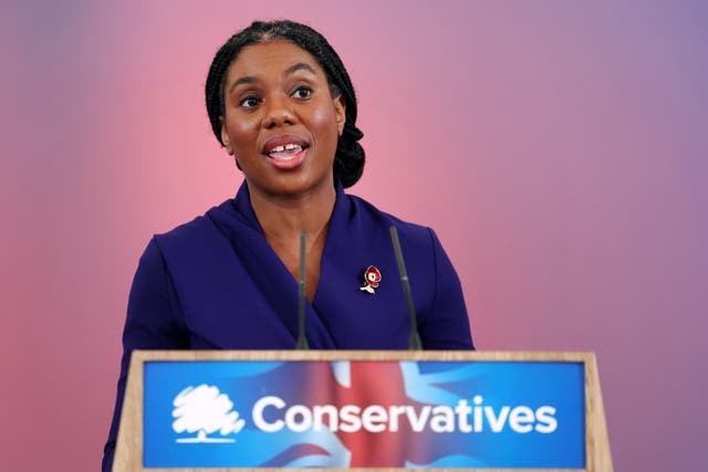 <p>New Conservative Party leader Kemi Badenoch delivers a speech</p>