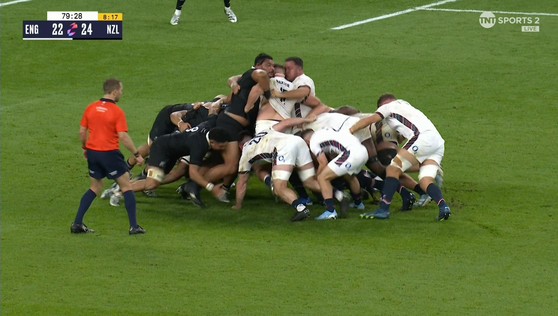 The All Blacks splintered England’s final scrum as Jamie George was sent into the air