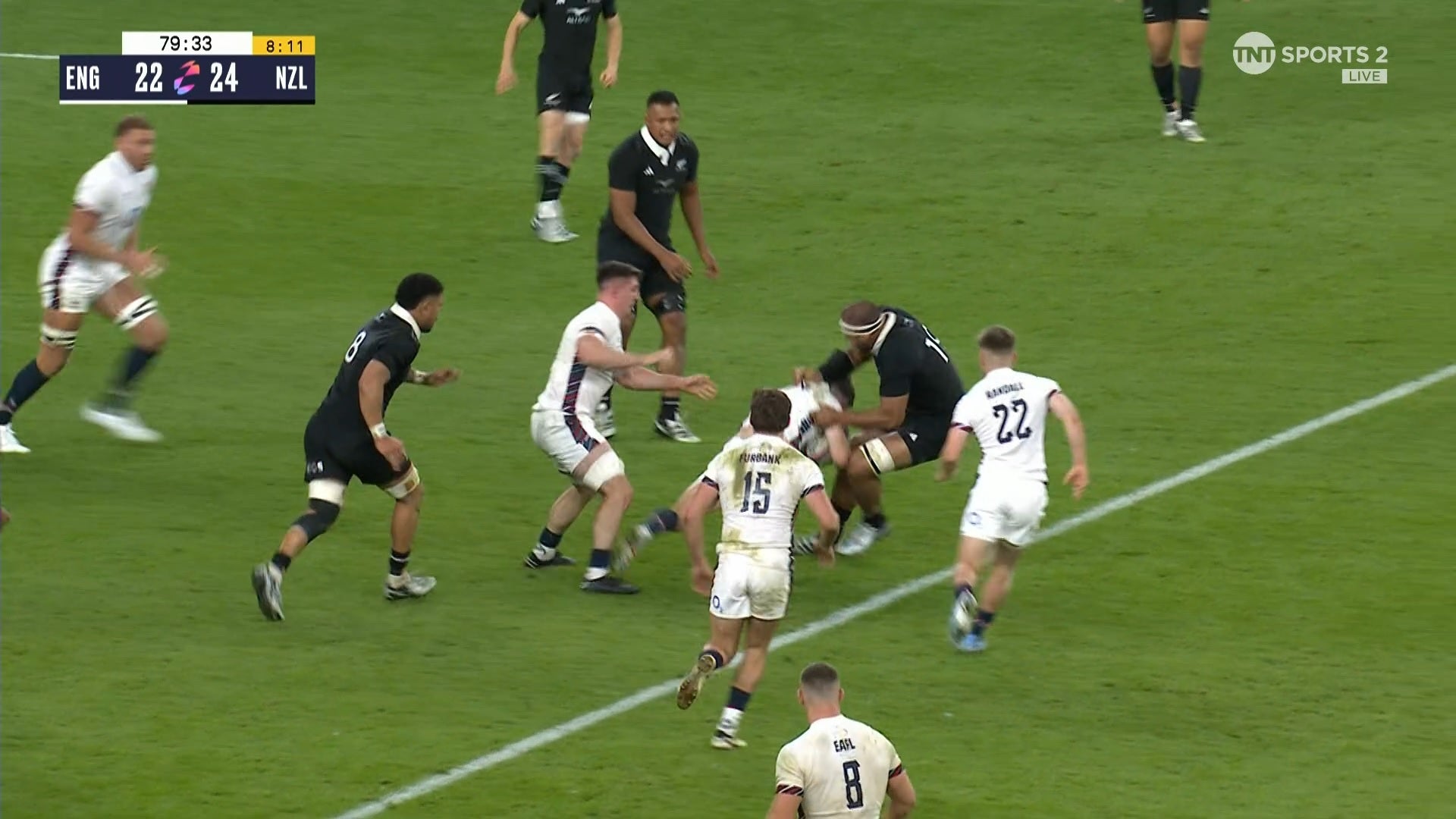 From a scrum about 10 metres from the line, England find themselves back on the 22 by the time George Ford is tackled one phase later