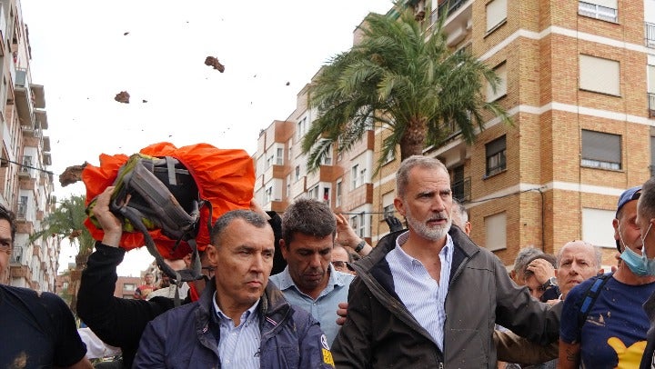 Chants of ‘murderers’ and handfuls of mud were thrown at King Felipe of Spain