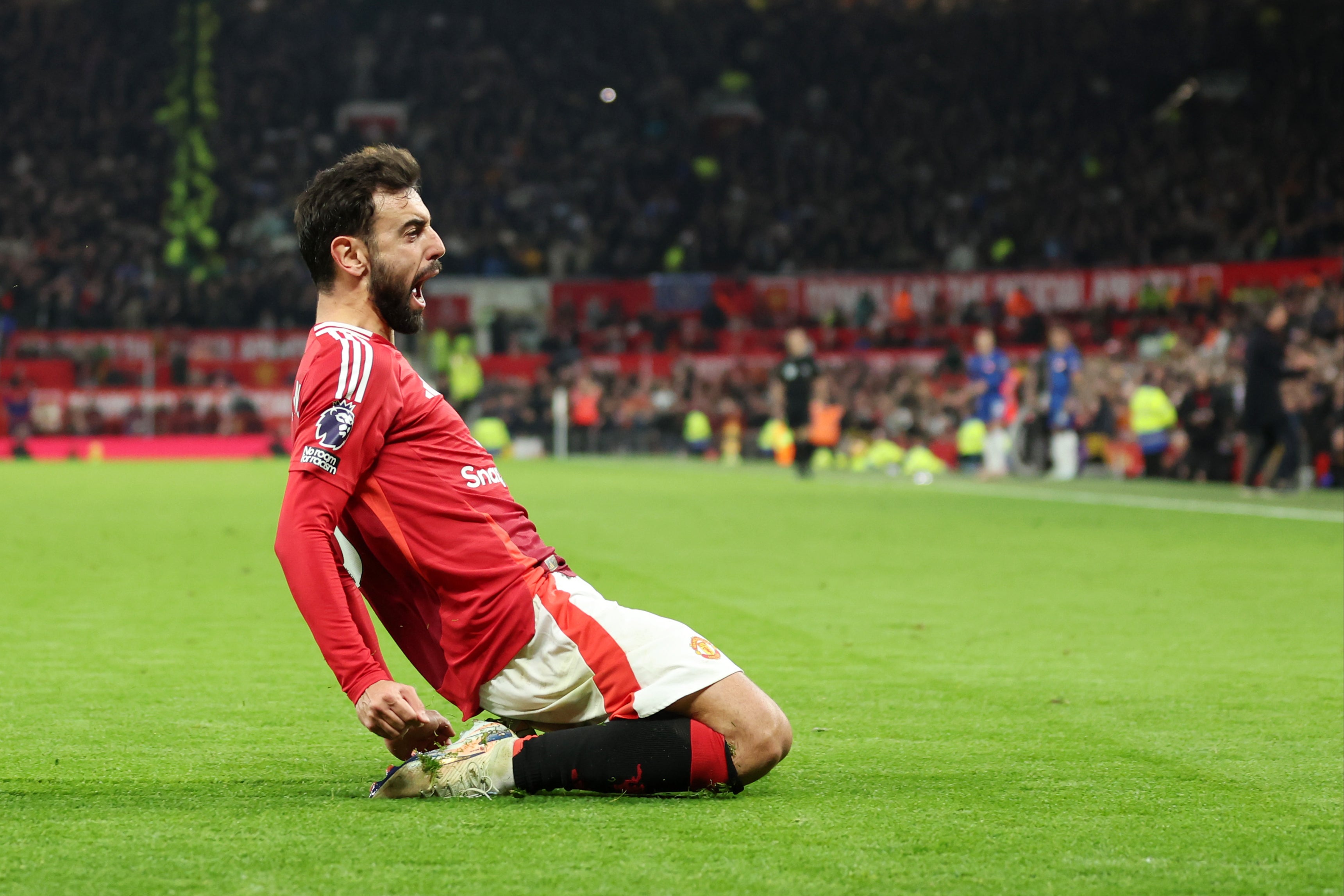 Bruno Fernandes scored Manchester United’s only goal from the penalty spot