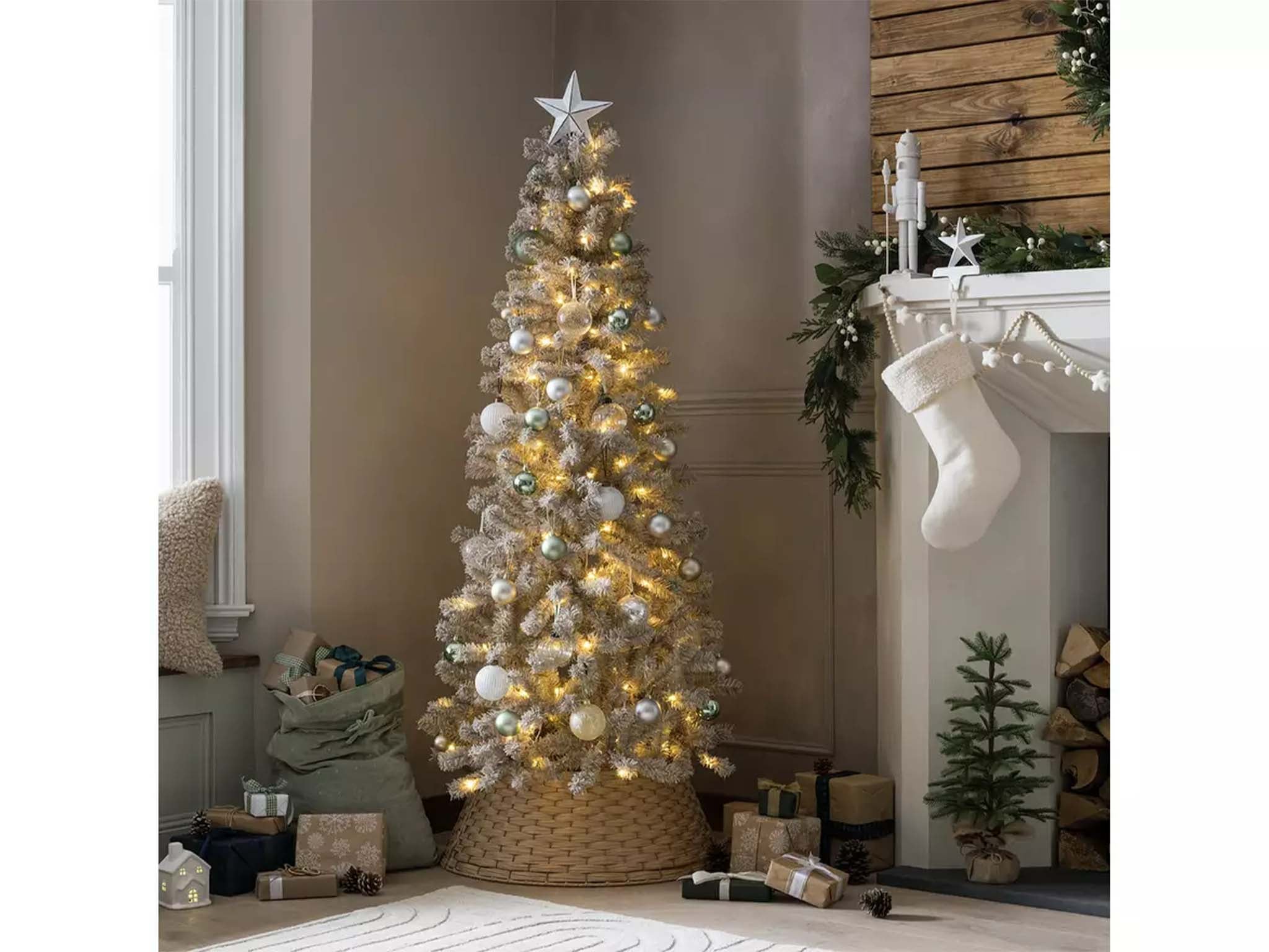  Habitat 6ft Pre lit Snowy Christmas Tree beige artificial IndyBest Review