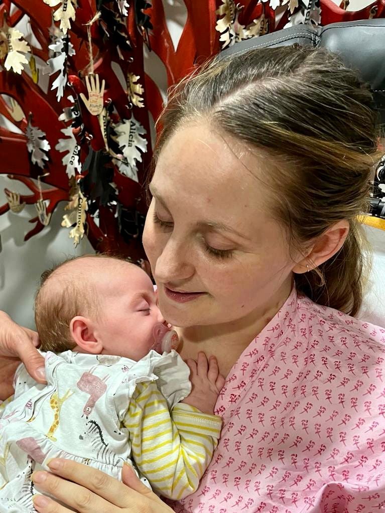 Charlotte had a stroke three weeks after giving birth