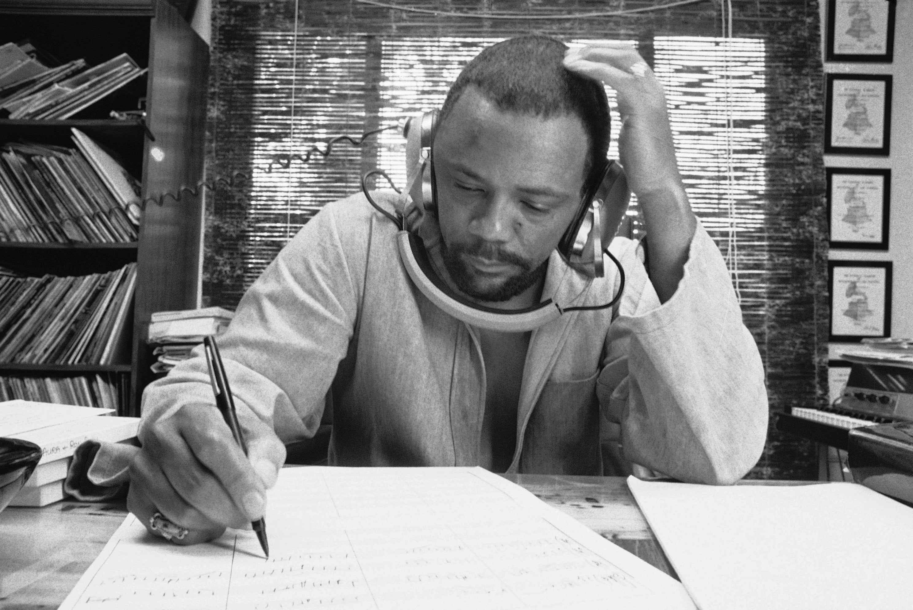 Quincy Jones at his home studio in 1974, the year he suffered a brain aneurysm