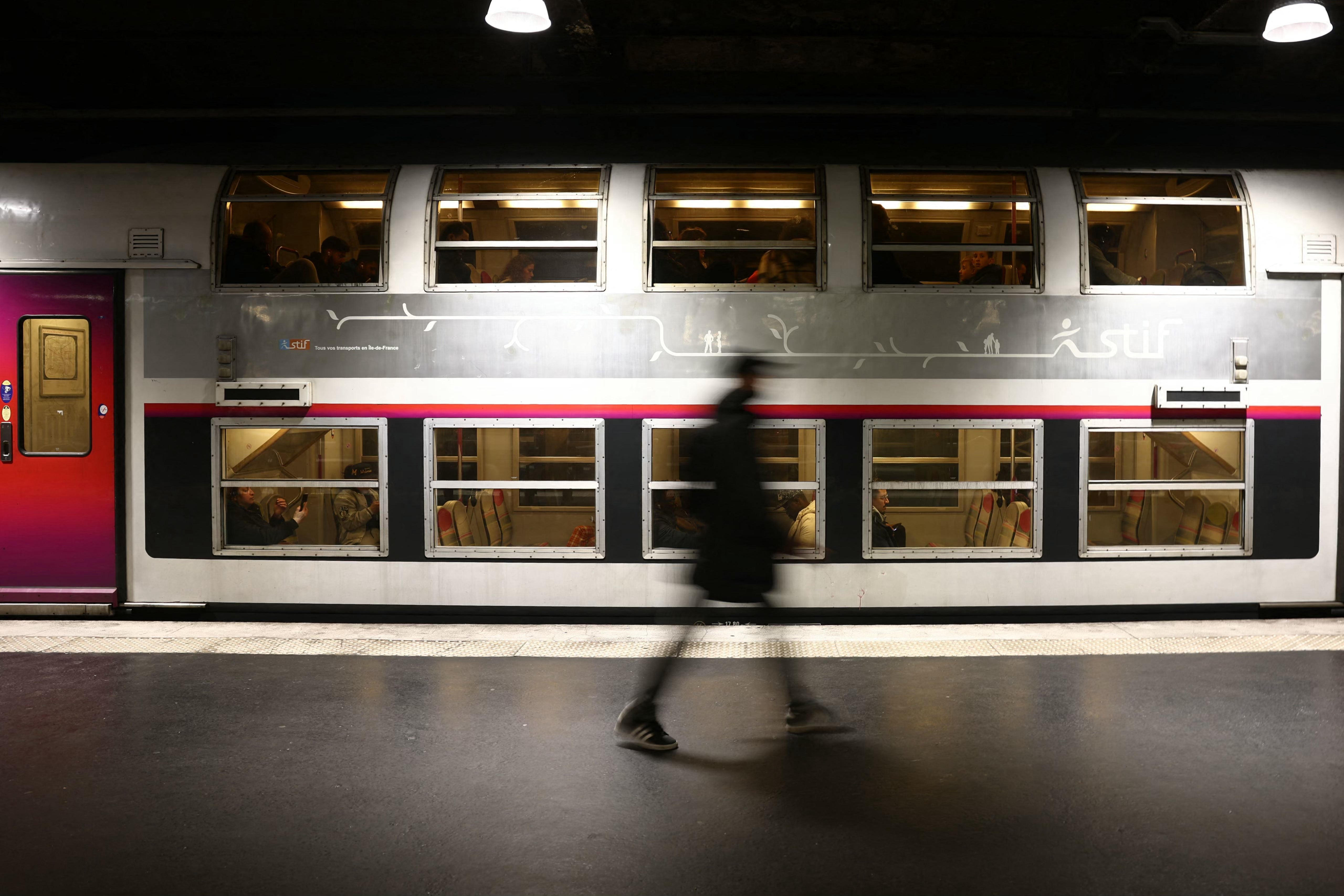 The incident happened on an RER train