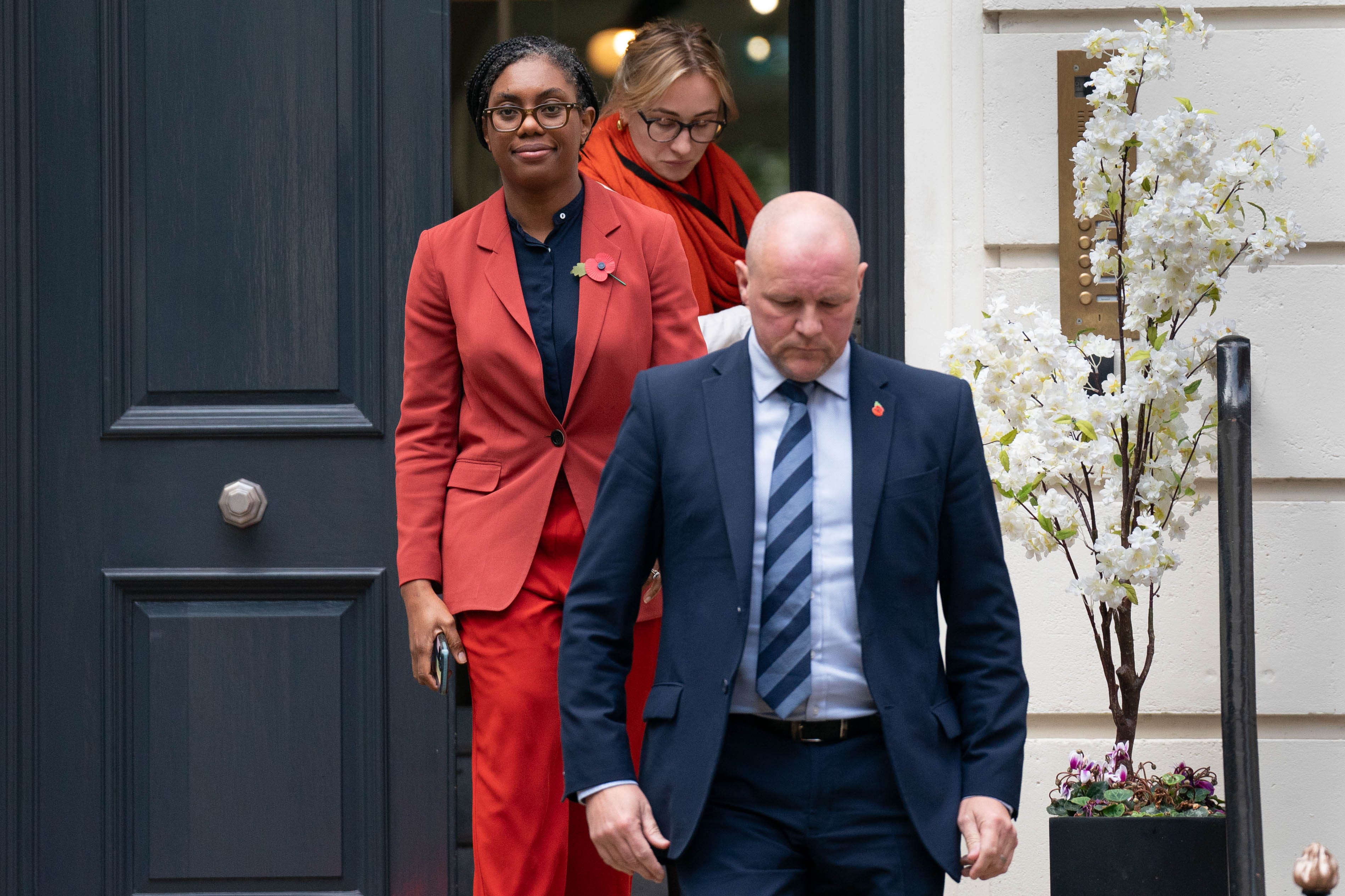 Newly-elected leader of the Conservative Party Kemi Badenoch leaves party headquarters in central London (Stefan Rousseau/PA)