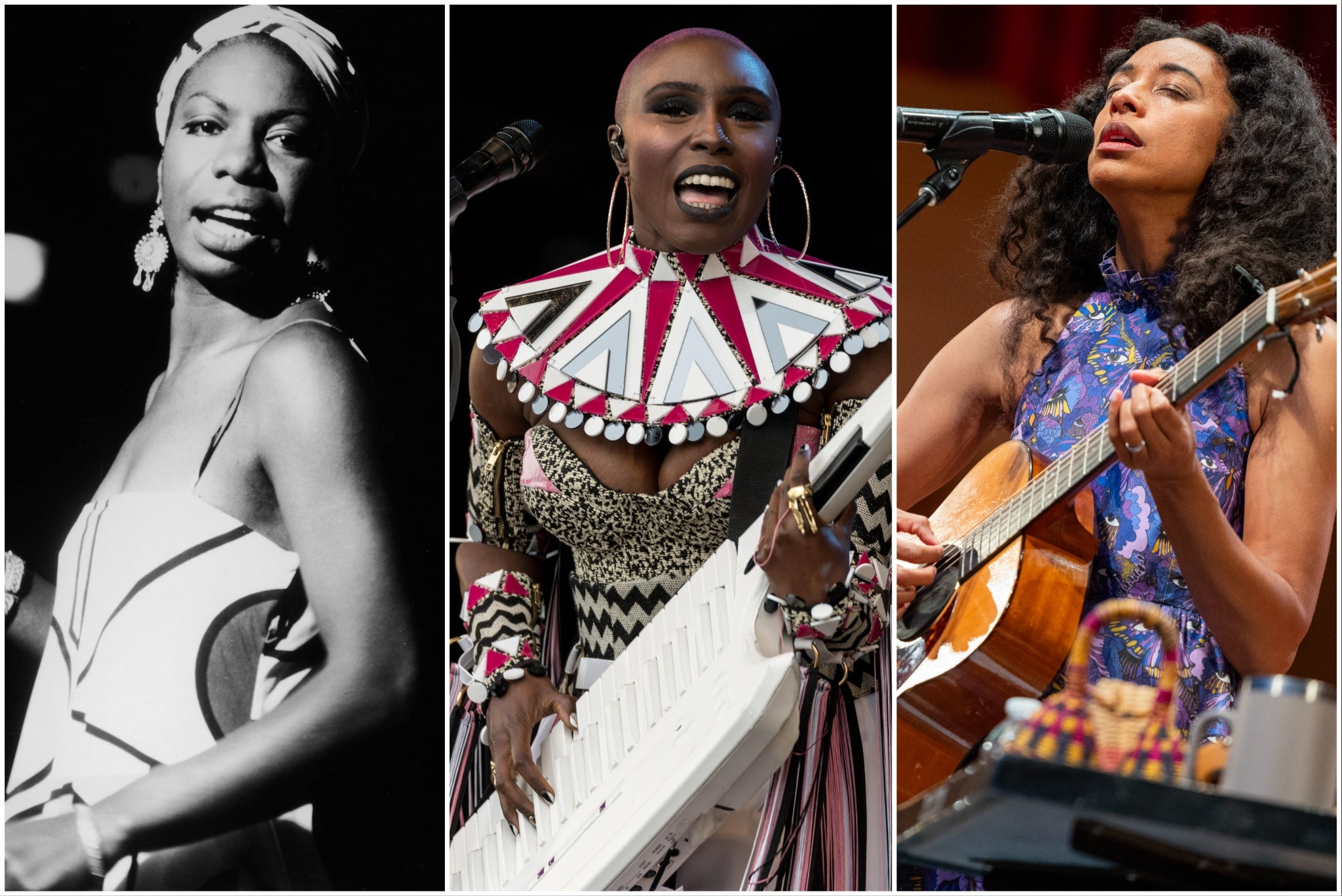 L-R: Nina Simone, Laura Mvula and Corinne Bailey Rae