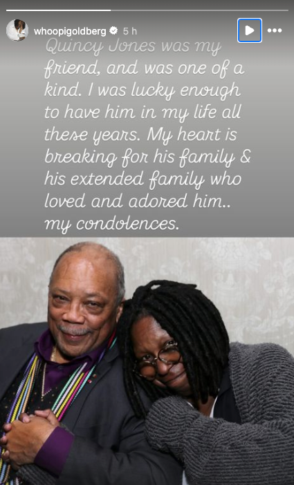 Whoopi Goldberg honors ‘one of a kind’ Quincy Jones