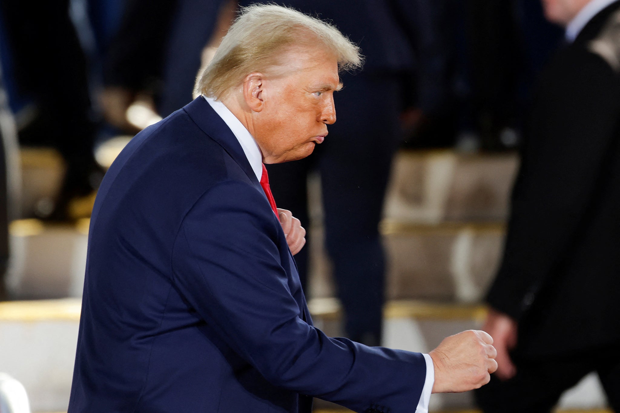 Trump at a campaign event at Dorton Arena in Raleigh, North Carolina