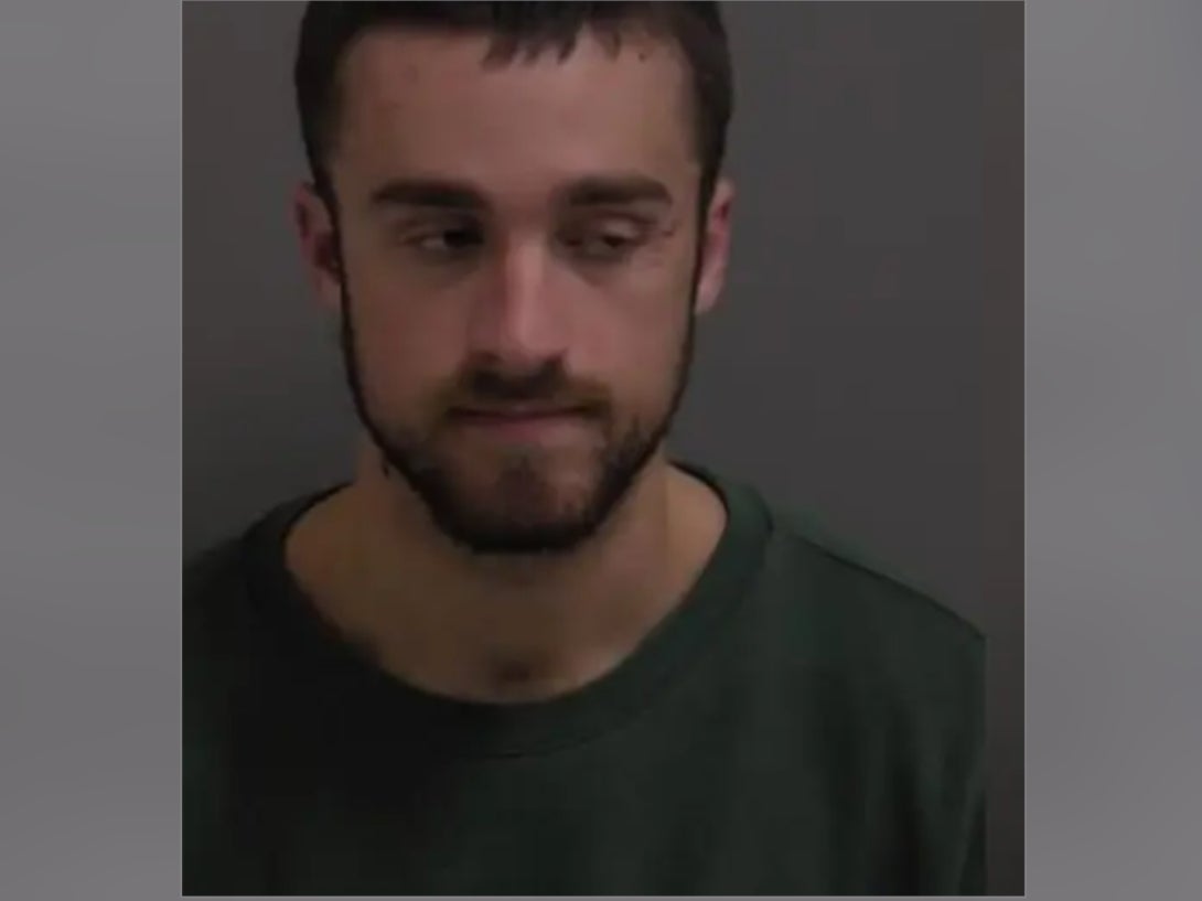 Daniel Schmidt, 24, was arrested after he allegedly punched an election judge in Orlando Park, Illinois, after the judge asked him to wait in line to vote