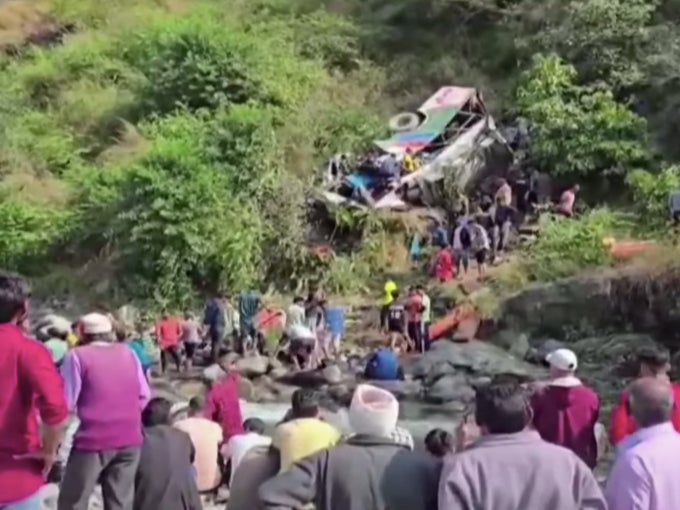 At least 36 people died after a bus rolled down into a gorge in Uttarakhand in India on Monday, 4 November 2024