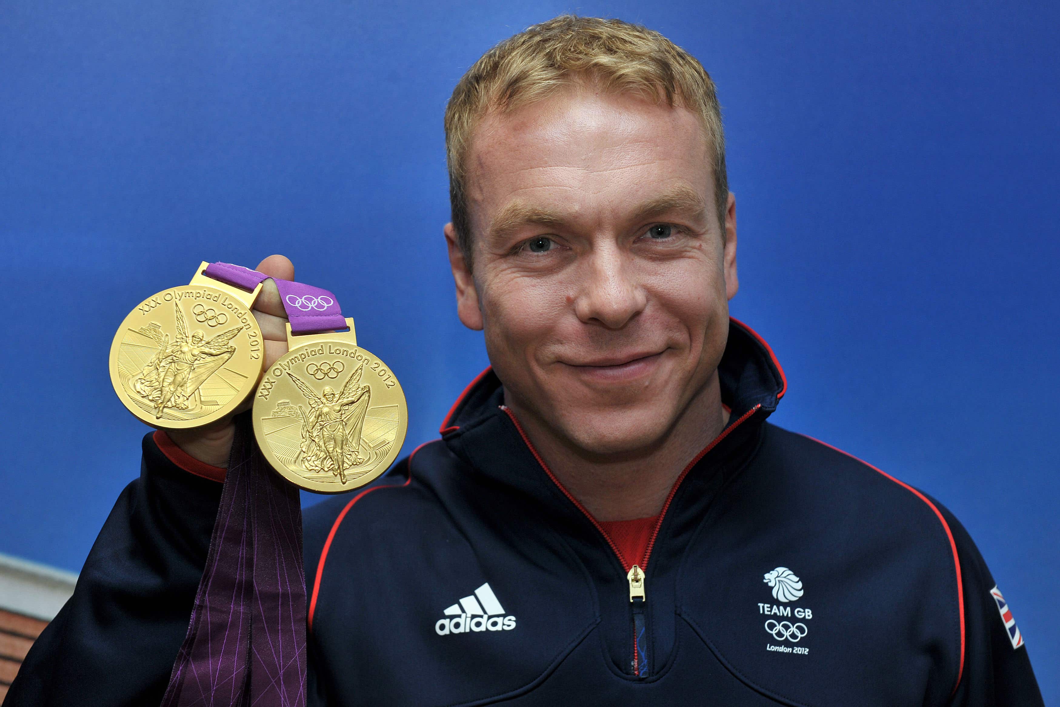 File photo dated 07/08/12 of Sir Chris Hoy with his gold medals at the London 2012 Olympics. The six-time Olympic champion has terminal cancer and is raising awareness of the disease. PA.