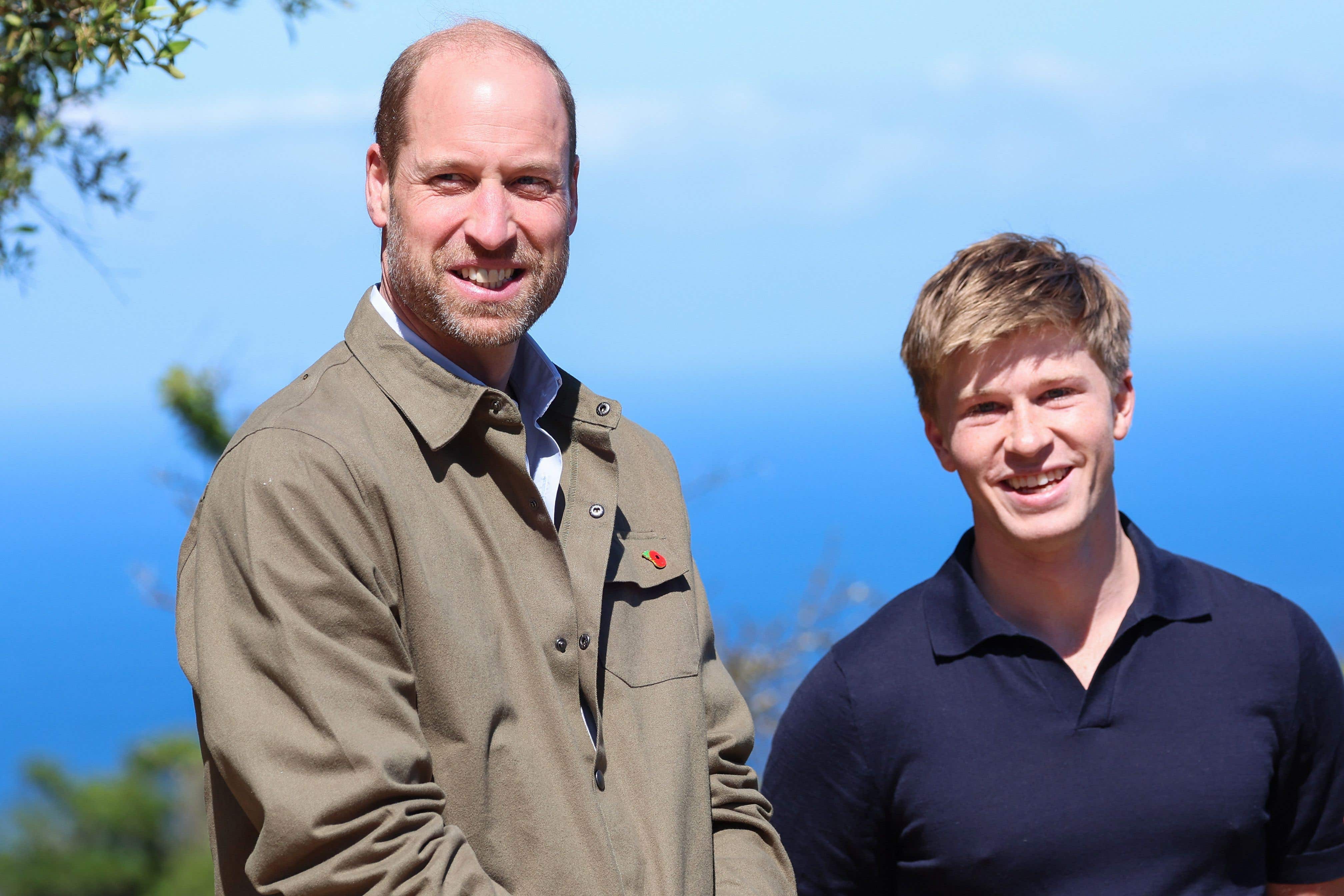 The Prince of Wales met Earthshot Prize Global Ambassador Robert Irwin during a visit to Signal Hill near Cape Town, to discuss the importance of biodiversity (Chris Jackson/PA)