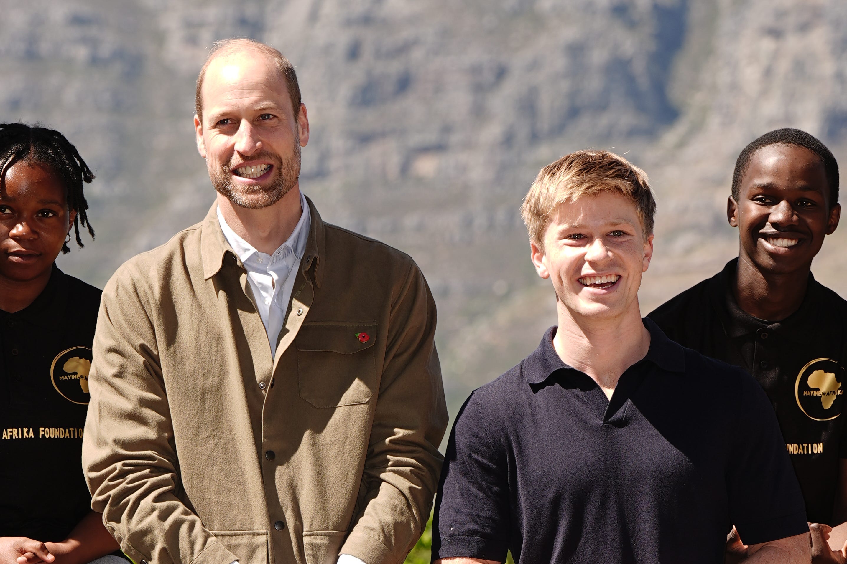 The Prince of Wales and Robert Irwin during a visit to Signal Hill near Cape Town (Aaron Chown/PA)