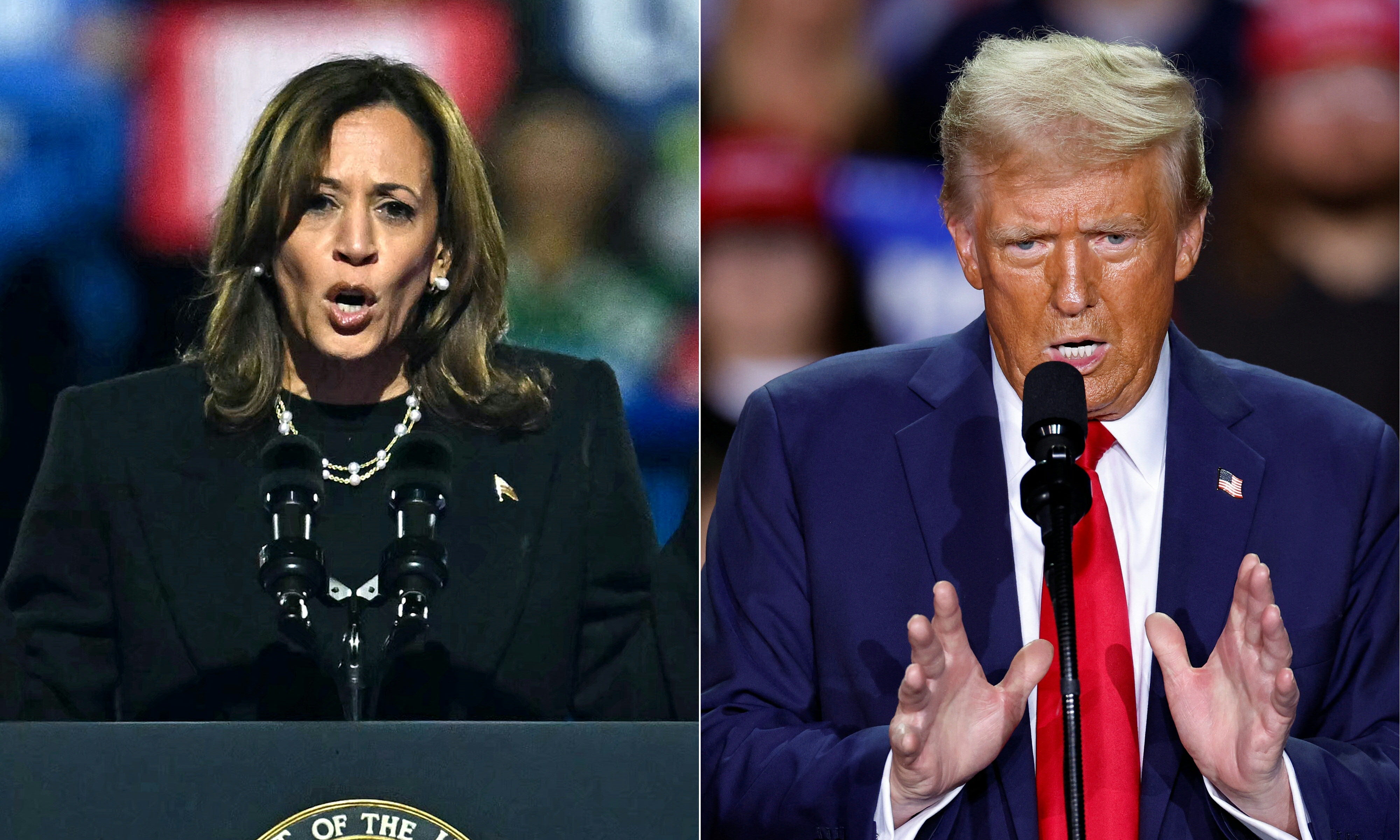 US presidential nominees Kamala Harris and Donald Trump