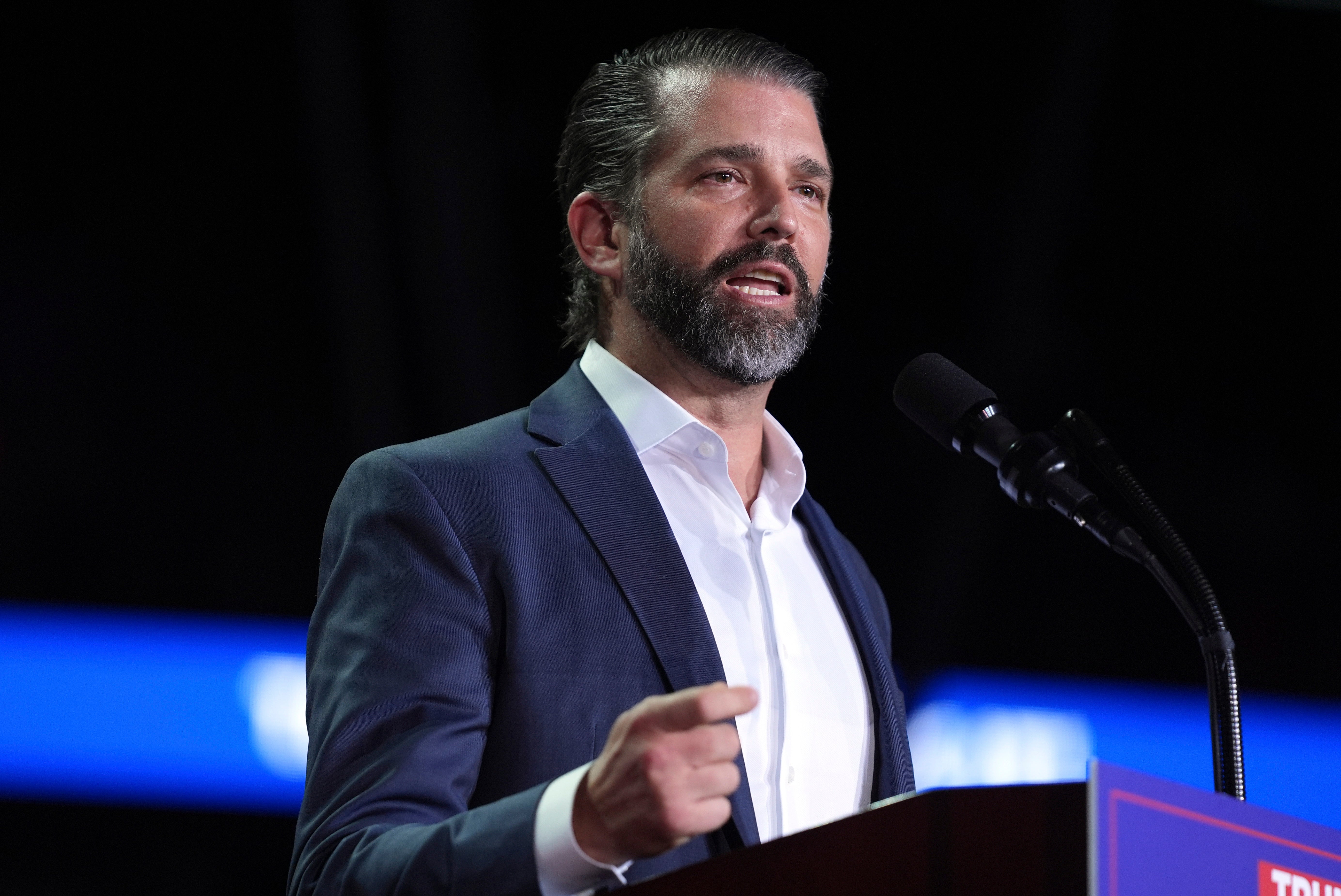 Donald Trump Jr. dealt with a new unsubstantiated conspiracy theory about why celebrities are endorsing Kamala Harris