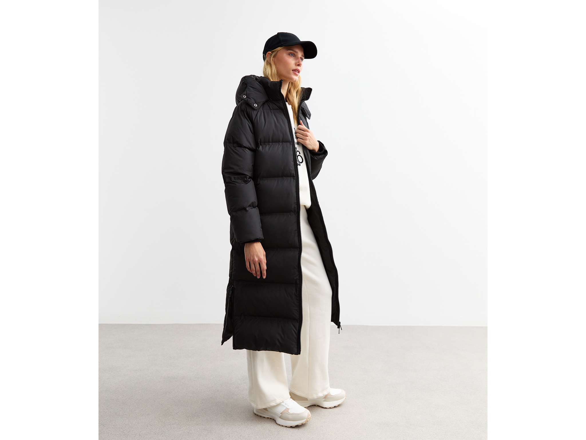 Best duvet coat Indybest review New Look black hooded longline puffer coat