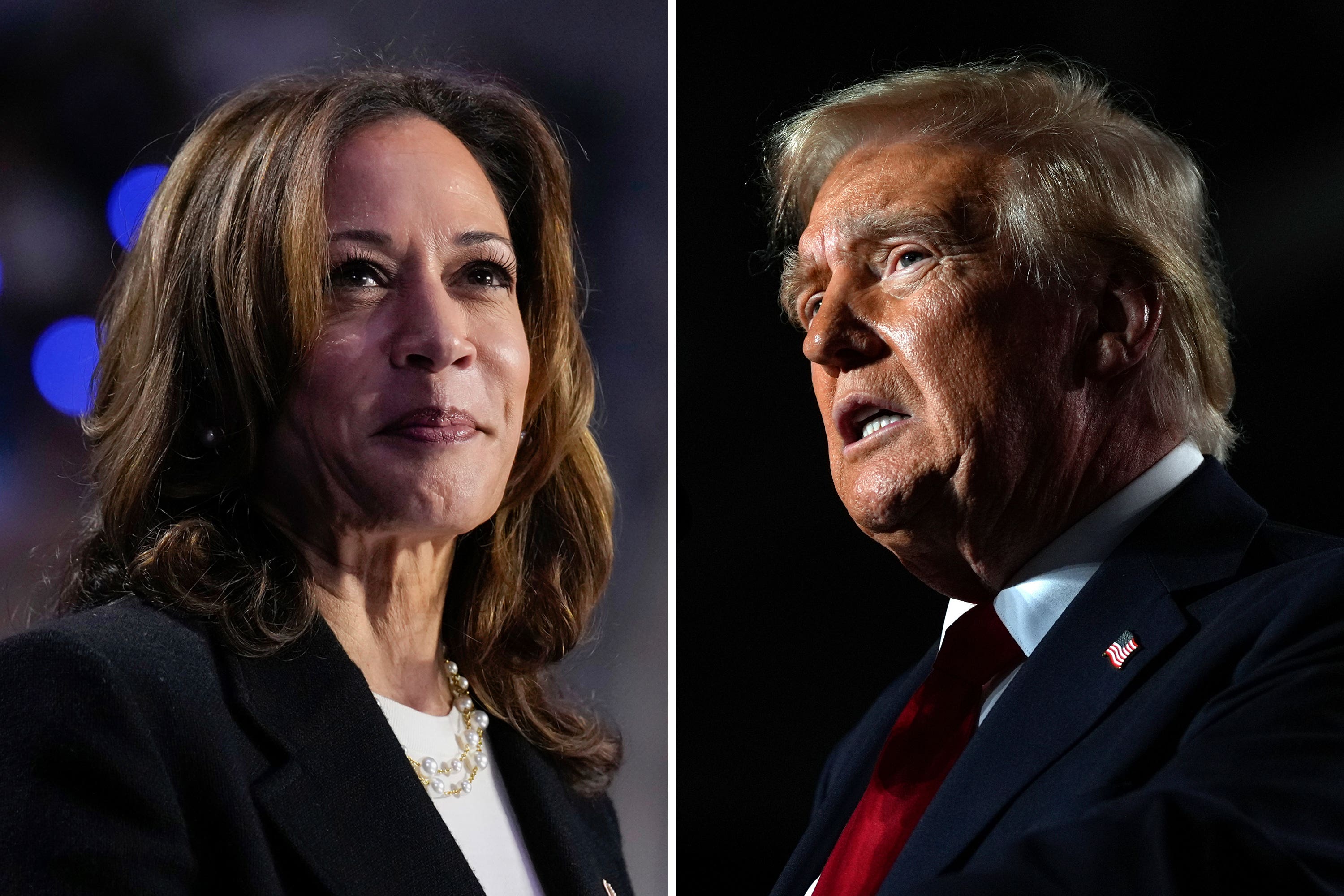 Kamala Harris and Donald Trump will be keenly watching the results from key swing states (AP)