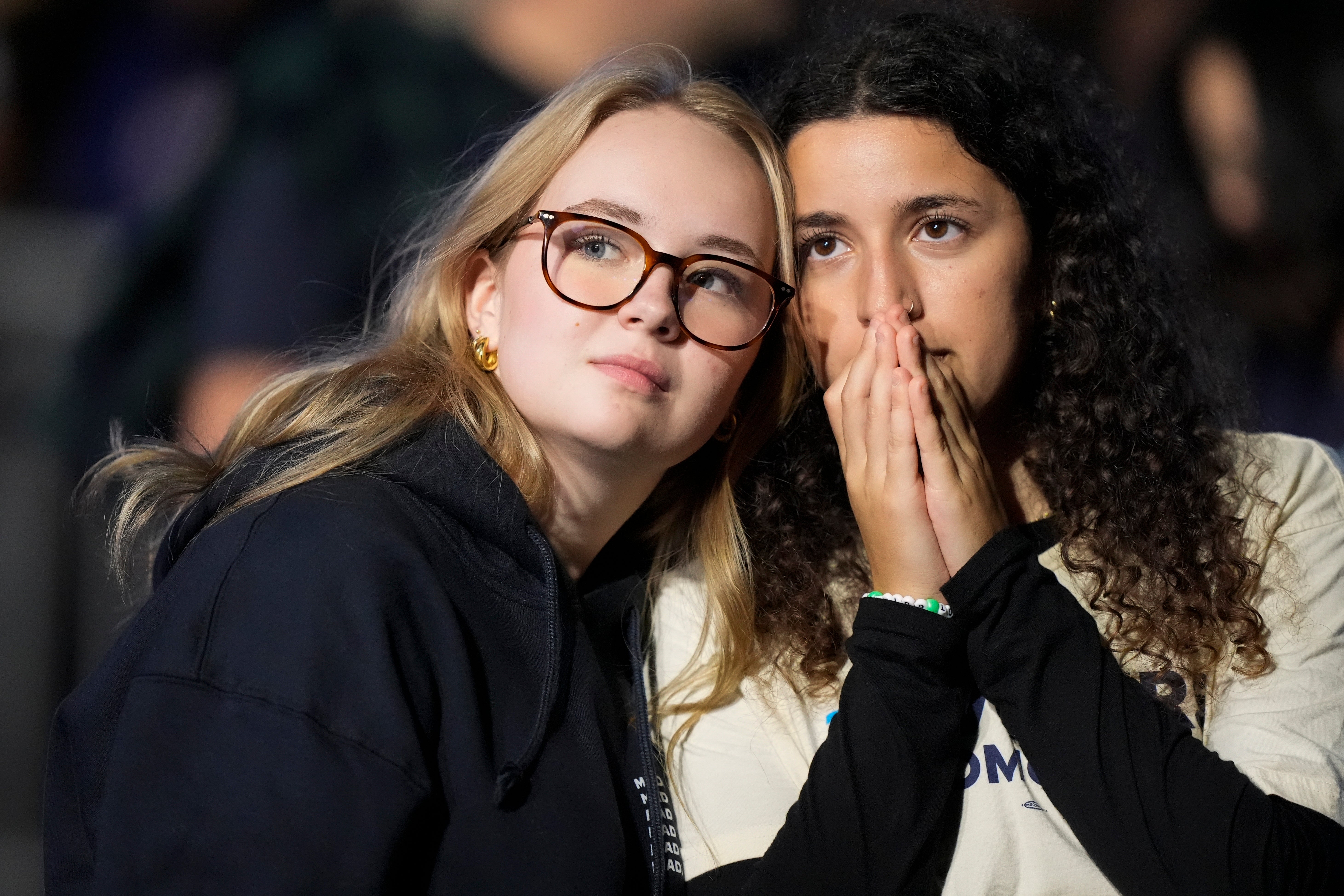 Anxious Harris supporters at Howard