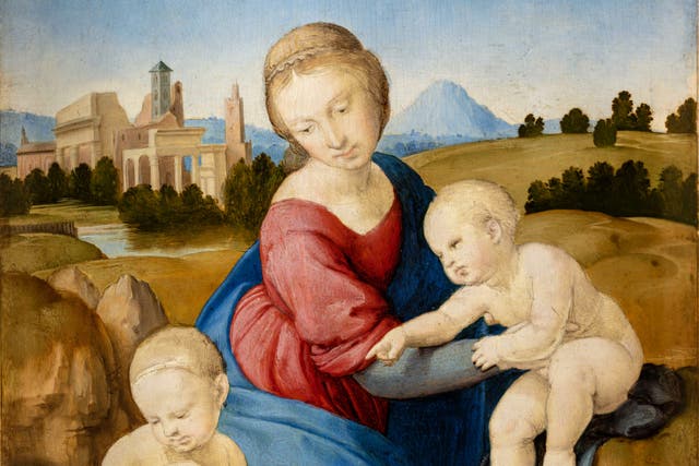 <p>Raphael’s ‘The Virgin and Child with the Infant St John the Baptist’ (‘The Esterhazy Madonna’), c 1508</p>