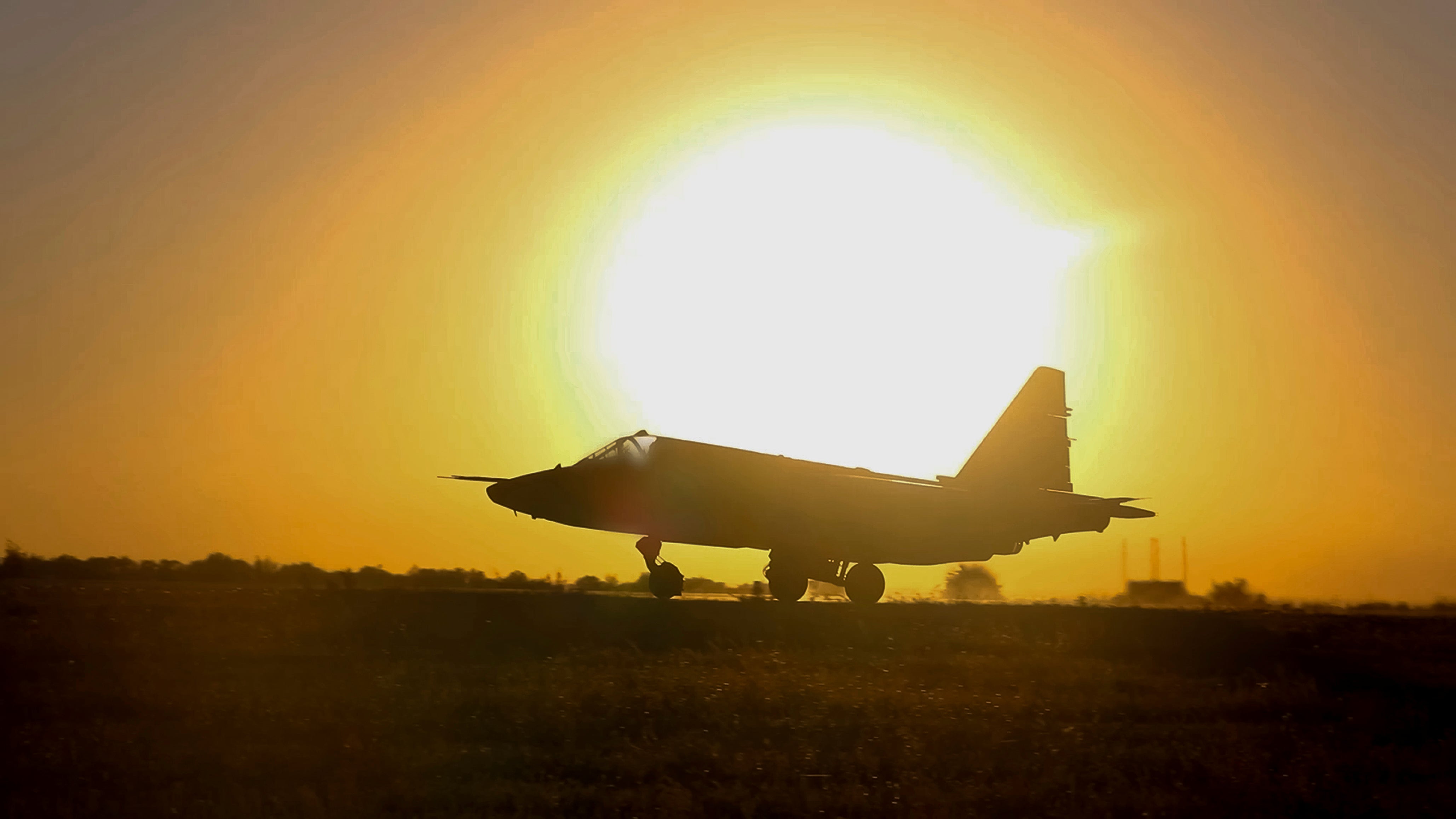 Russia releases footage of a Su-25 ground attack jet of the air force taking off for a mission over Ukraine