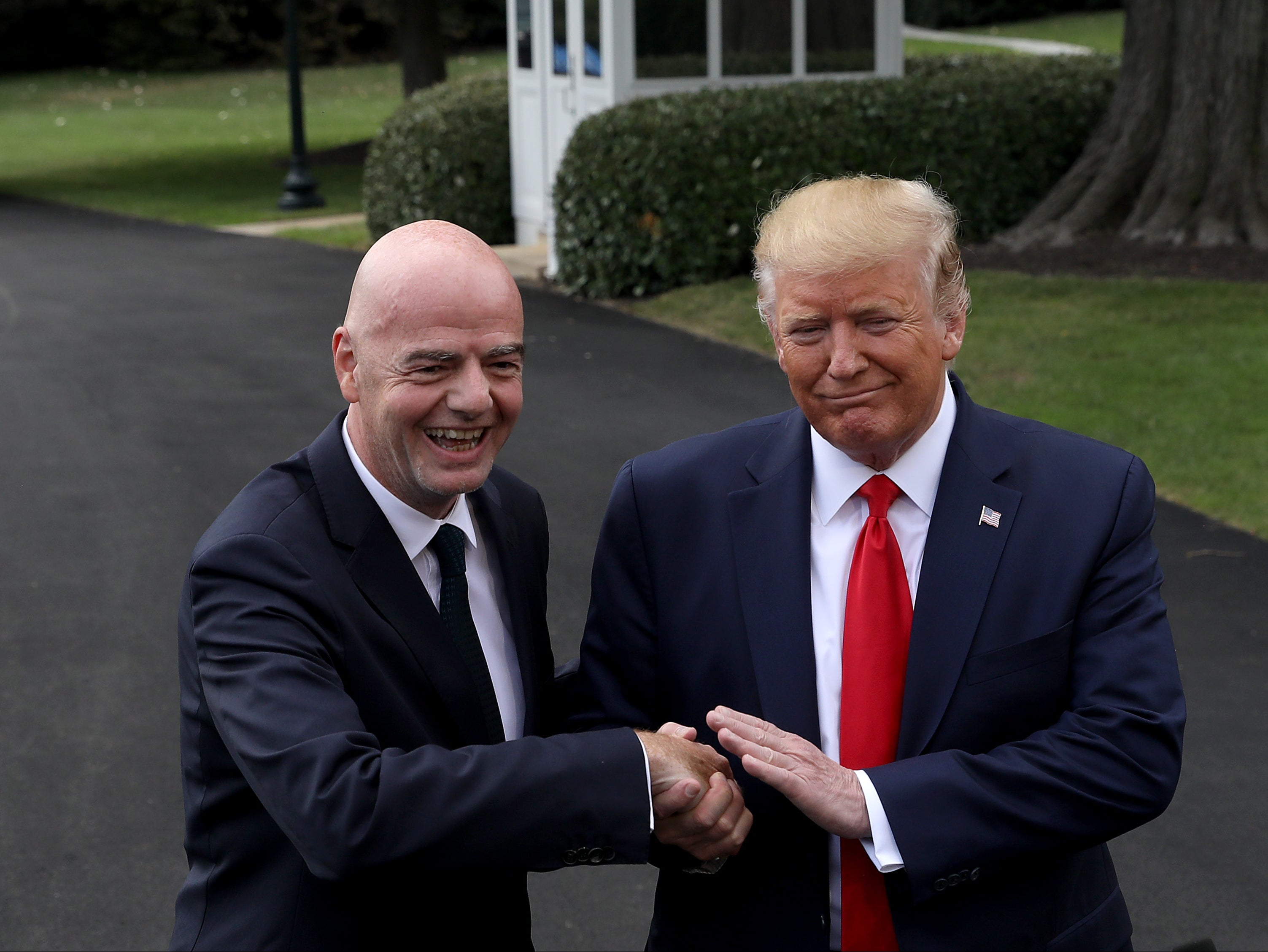 US President-elect Donald Trump has an existing relationship with Fifa President Gianni Infantino