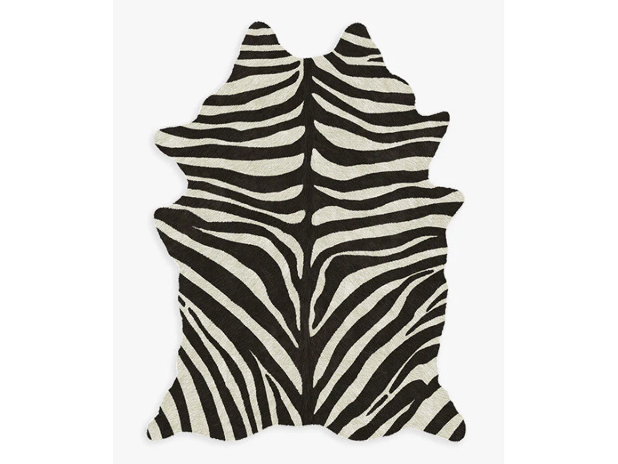 Ruggable black and white zebra faux-hide rug 