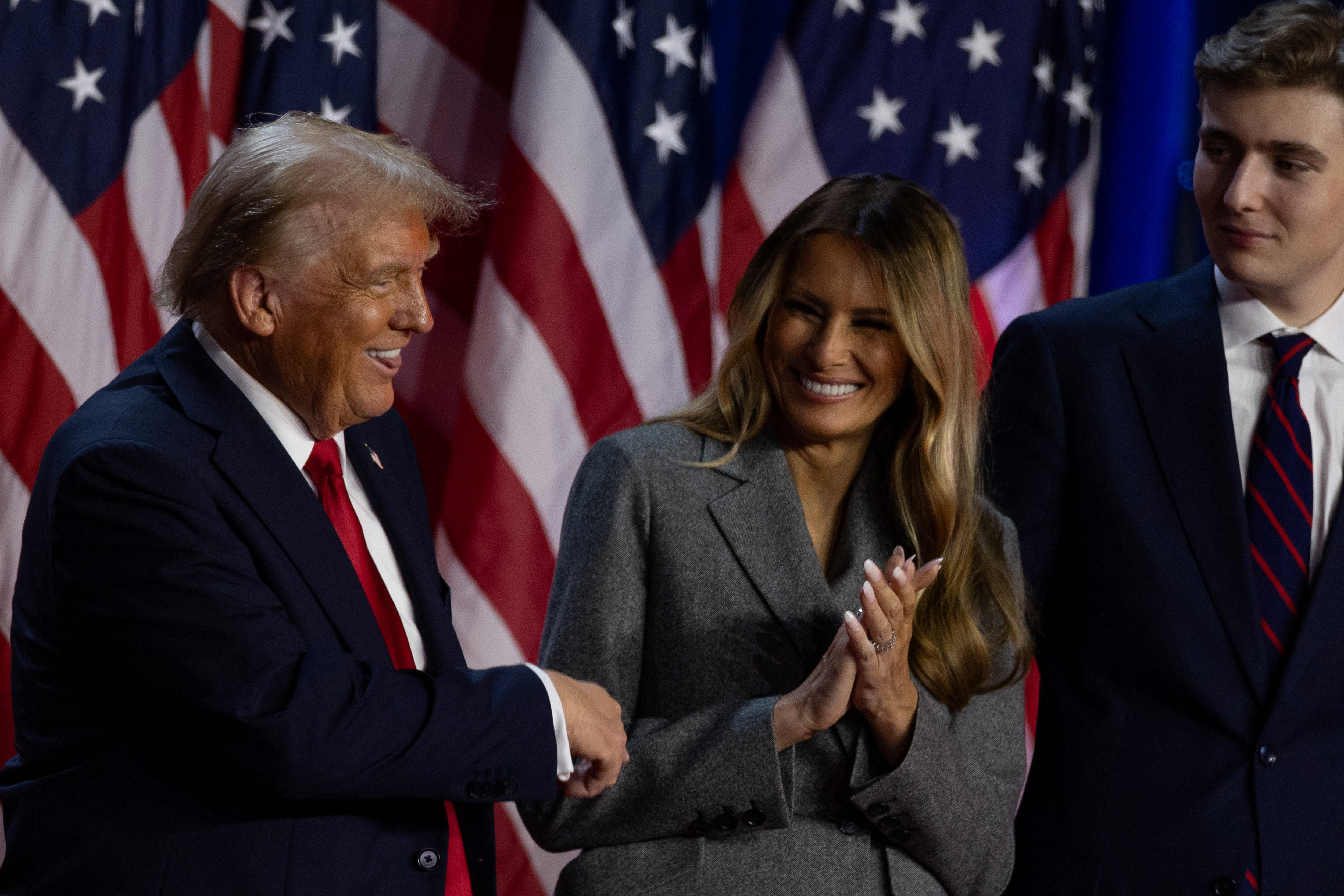 Melania Trump celebrates her husband’s win on election night