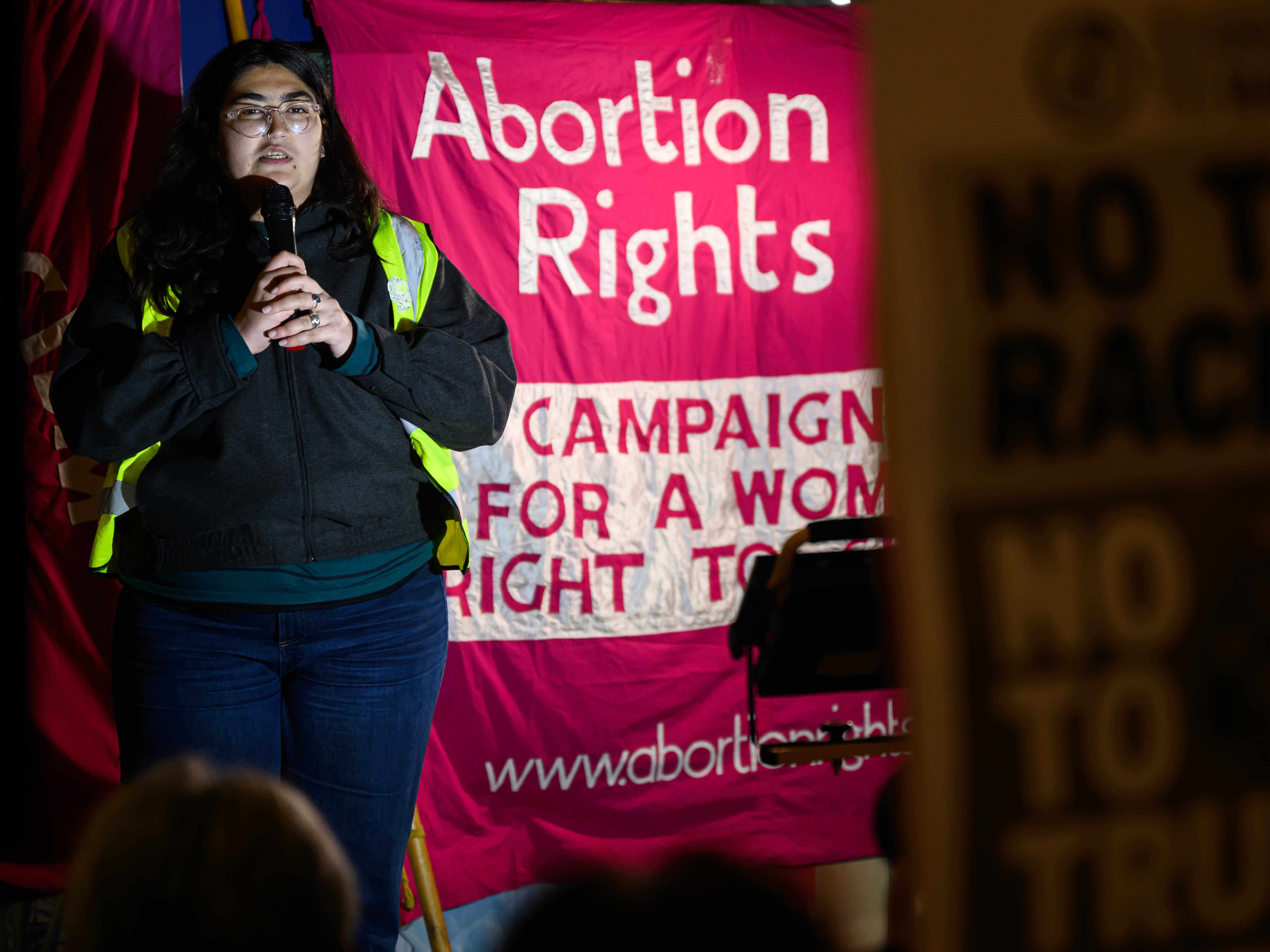 Pro-abortion rights campaigners joined the demonstration