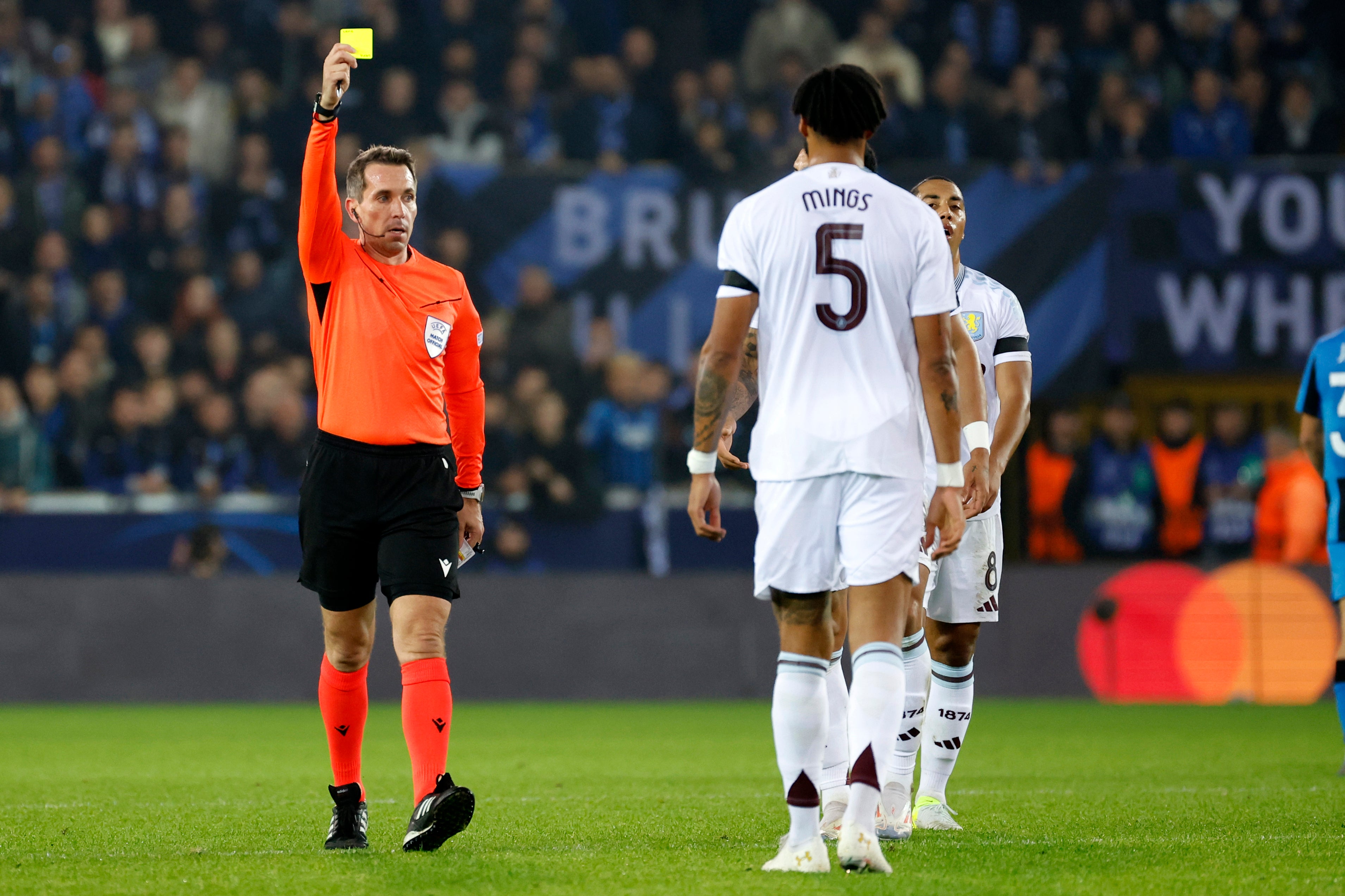 Tyrone Mings picked up the ball in his own area to give away the decisive penalty against Club Brugge