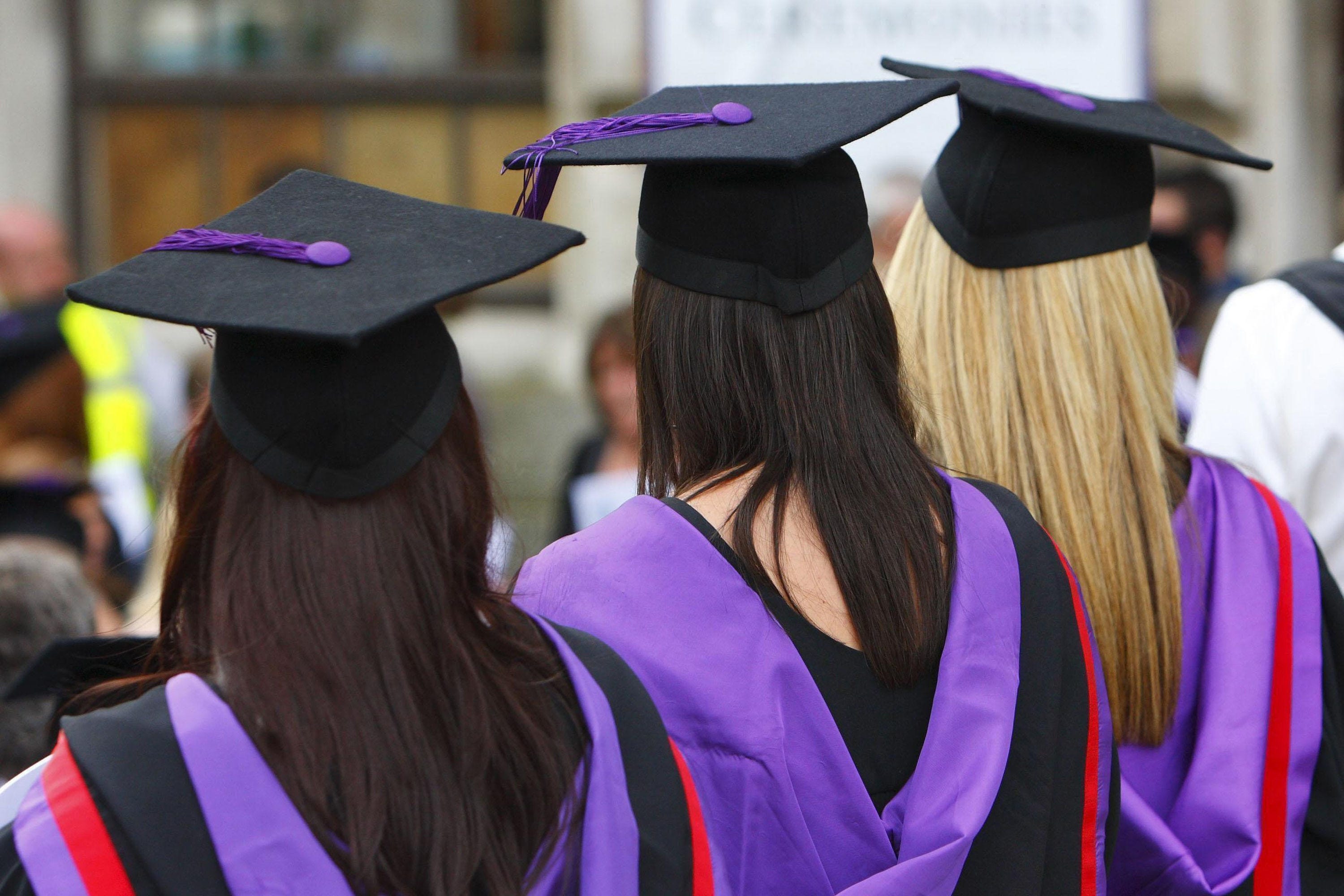 File photo dated 16/07/08 of university graduates. The Education Secretary is expected to announce a tuition fee rise in England for the first time in eight years, which comes as university leaders have warned of significant financial concerns as a result of frozen tuition fees – which are currently �9,250 per year – paid by domestic students and a fall in international students. Issue date: Monday November 4, 2024.