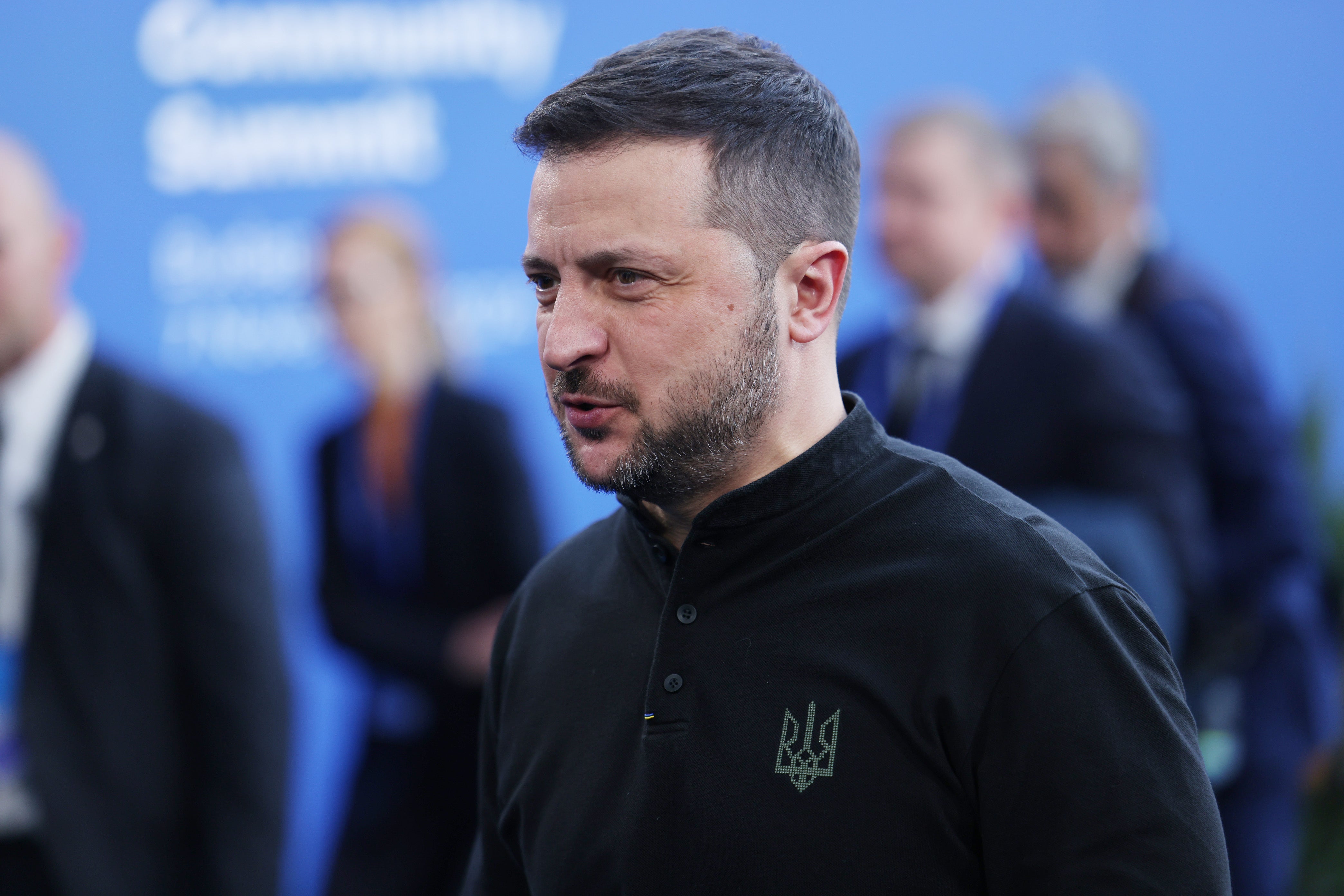 President of Ukraine Volodymyr Zelensky arrives for the European Political Community