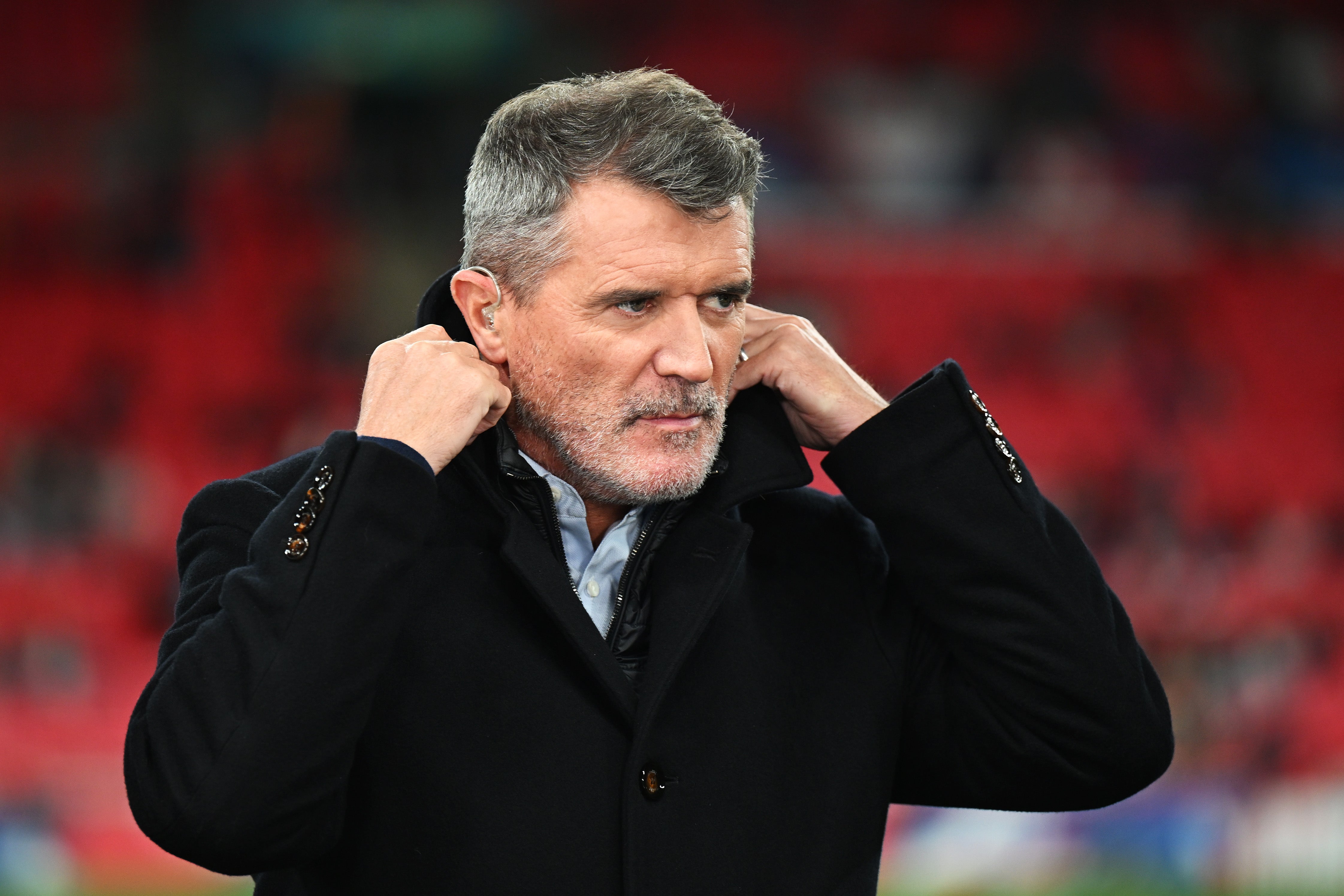 Roy Keane during work as a pundit on England vs Greece in the Nations League